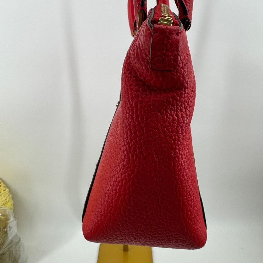 Michael Kors Michael Kors Riley Red Studded Leather Satchel MK Charm Bag Size ONE SIZE - 6 Thumbnail