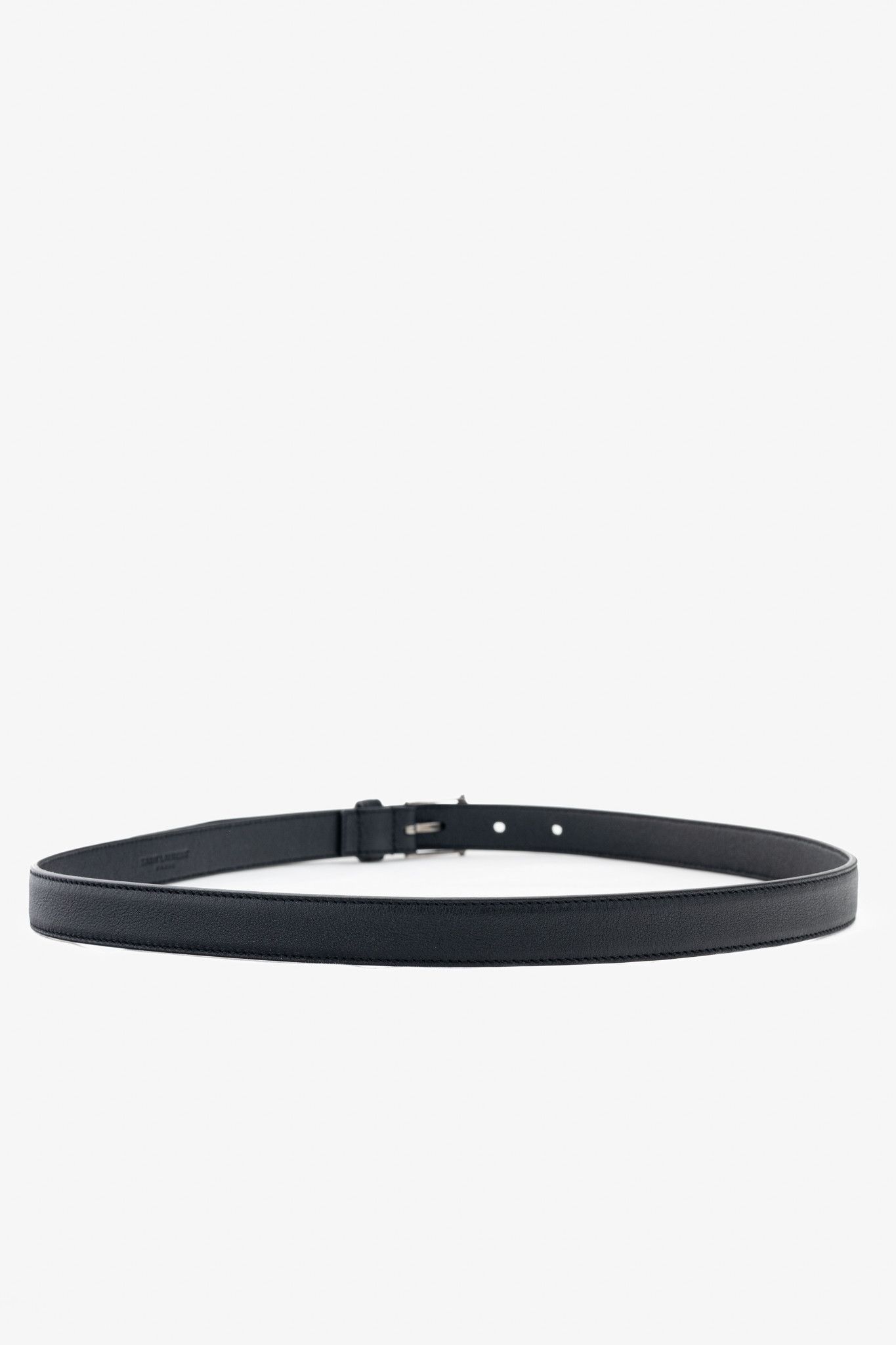 Saint Laurent Paris Saint Laurent Black Leather Skinny Belt Size ONE SIZE - 2 Thumbnail