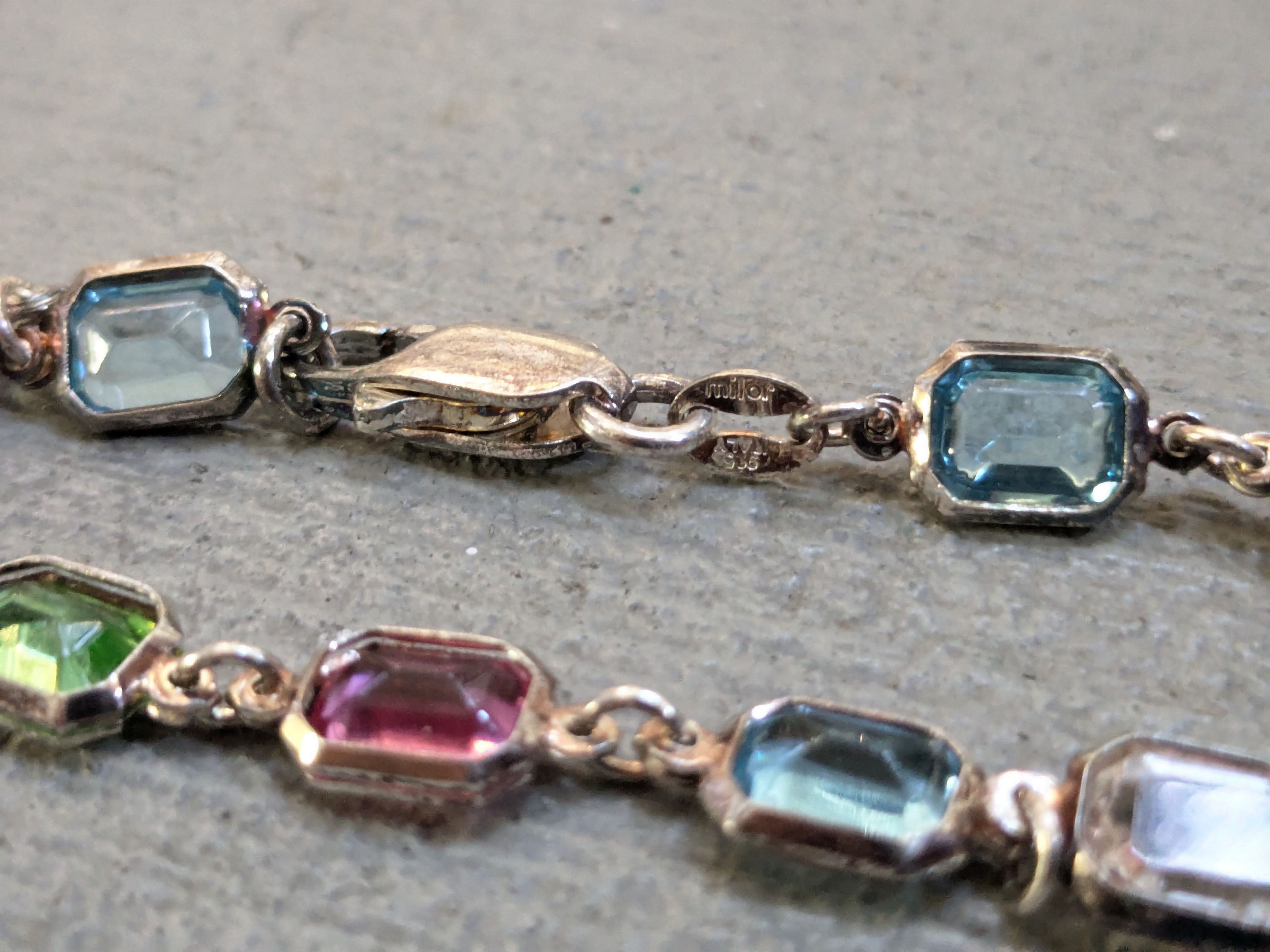Jewelry × Vintage Vintage Sterling Silver Bracelet Rectangle Chain 7.5" Y2K Size ONE SIZE - 8 Thumbnail