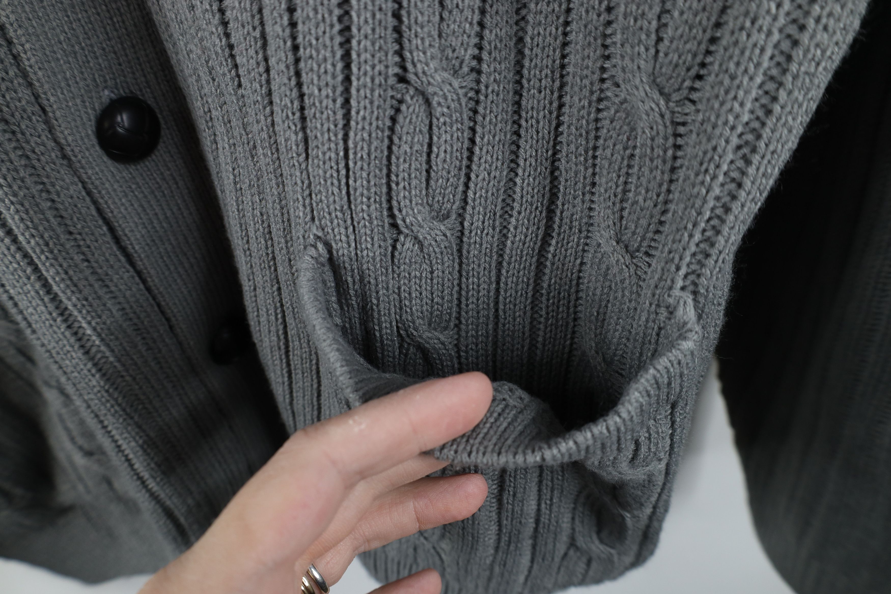 Vintage Deadstock Vintage 90s Streetwear Ribbed Cardigan Sweater Size US L / EU 52-54 / 3 - 4 Thumbnail