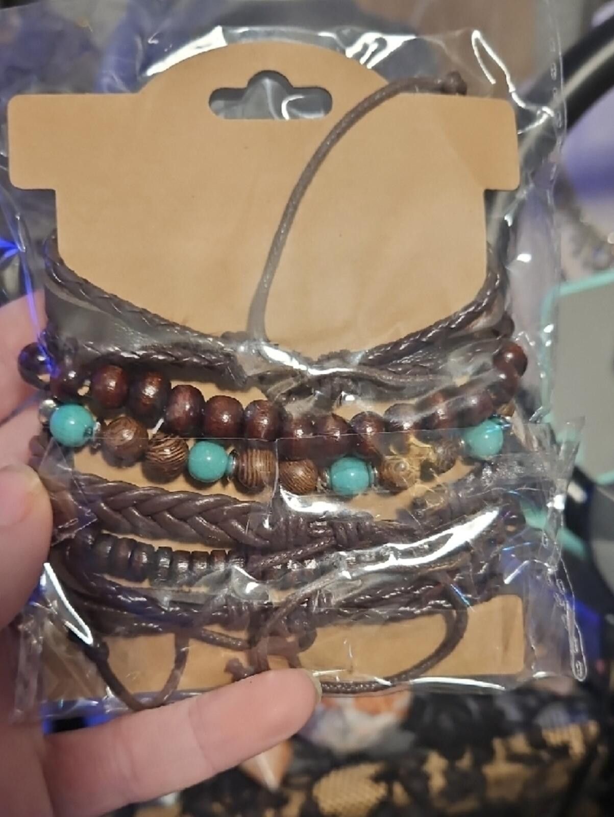 Other Brown and Turquoise Beaded Layered Bracelet Set Size ONE SIZE - 2 Thumbnail