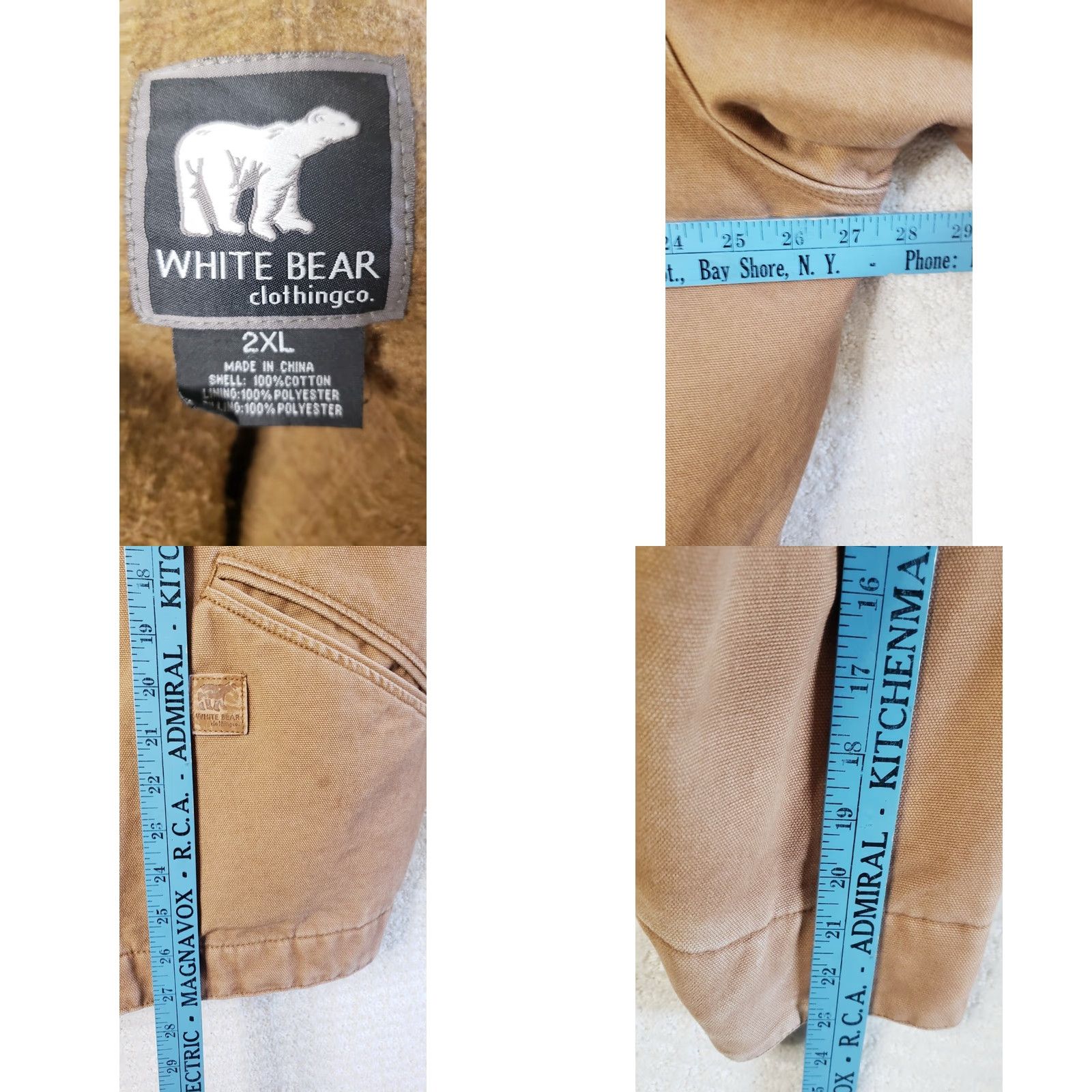 Camel VINTAGE White Bear Clothing Co. Men's Work Coat Canvas 2XL Brown Camel Quilt Lined Coat Size US XXL / EU 58 / 5 - 8 Thumbnail