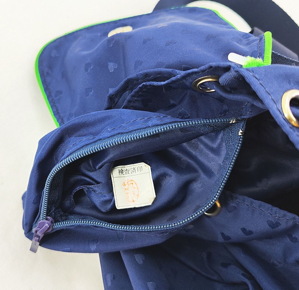 Moschino MOSCHINO love blue mini backpack with green piping Size ONE SIZE - 3 Thumbnail