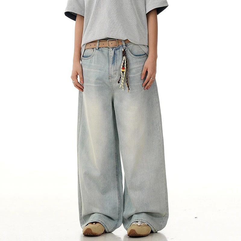 Jean Clean fit Wide Leg Worn-out Jeans Size US 33 - 1 Thumbnail