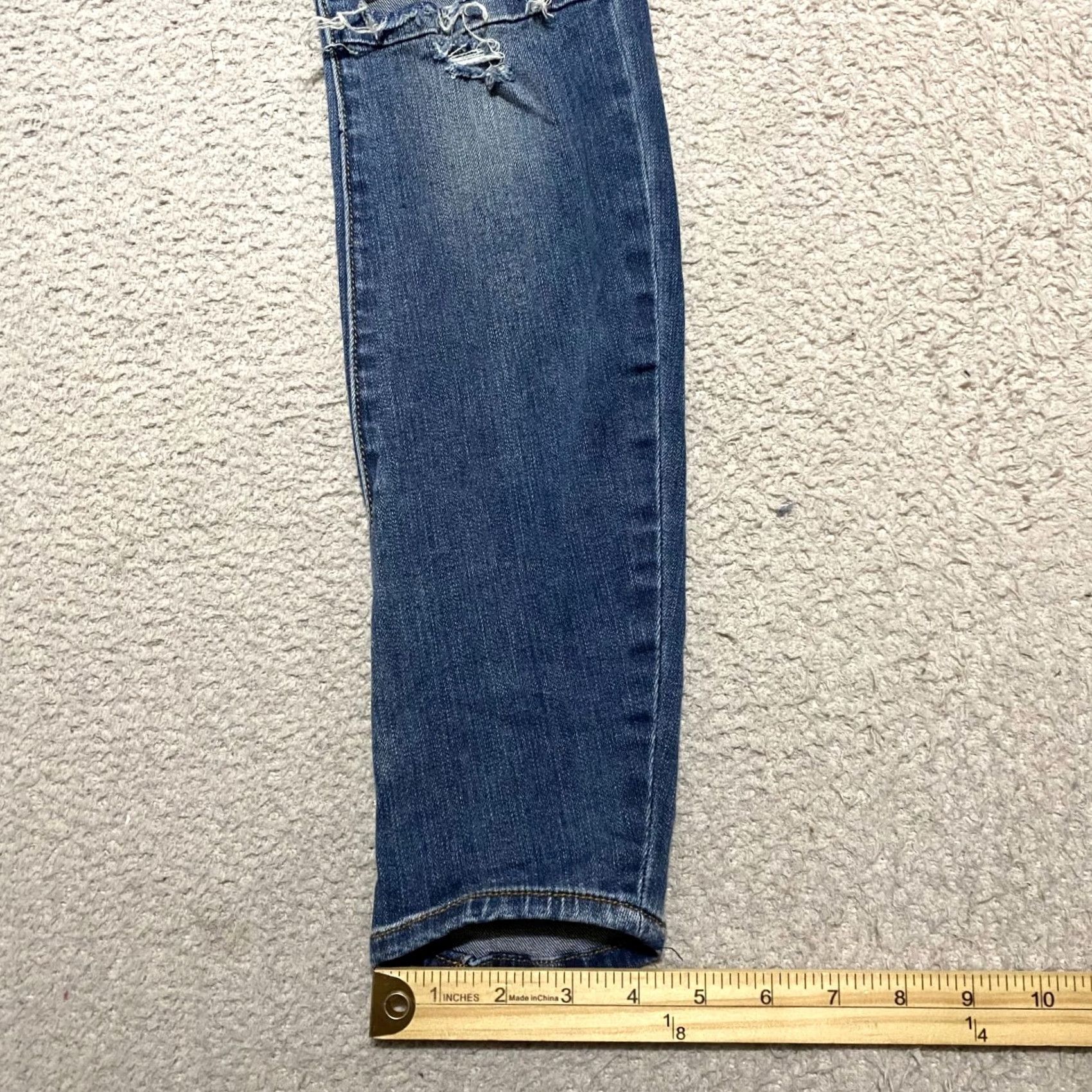 Vintage One Teaspoon Jeans Womens 25 Blue Denim Distressed Eagle Skinny Jeans Size 42" / US 20 - 5 Thumbnail