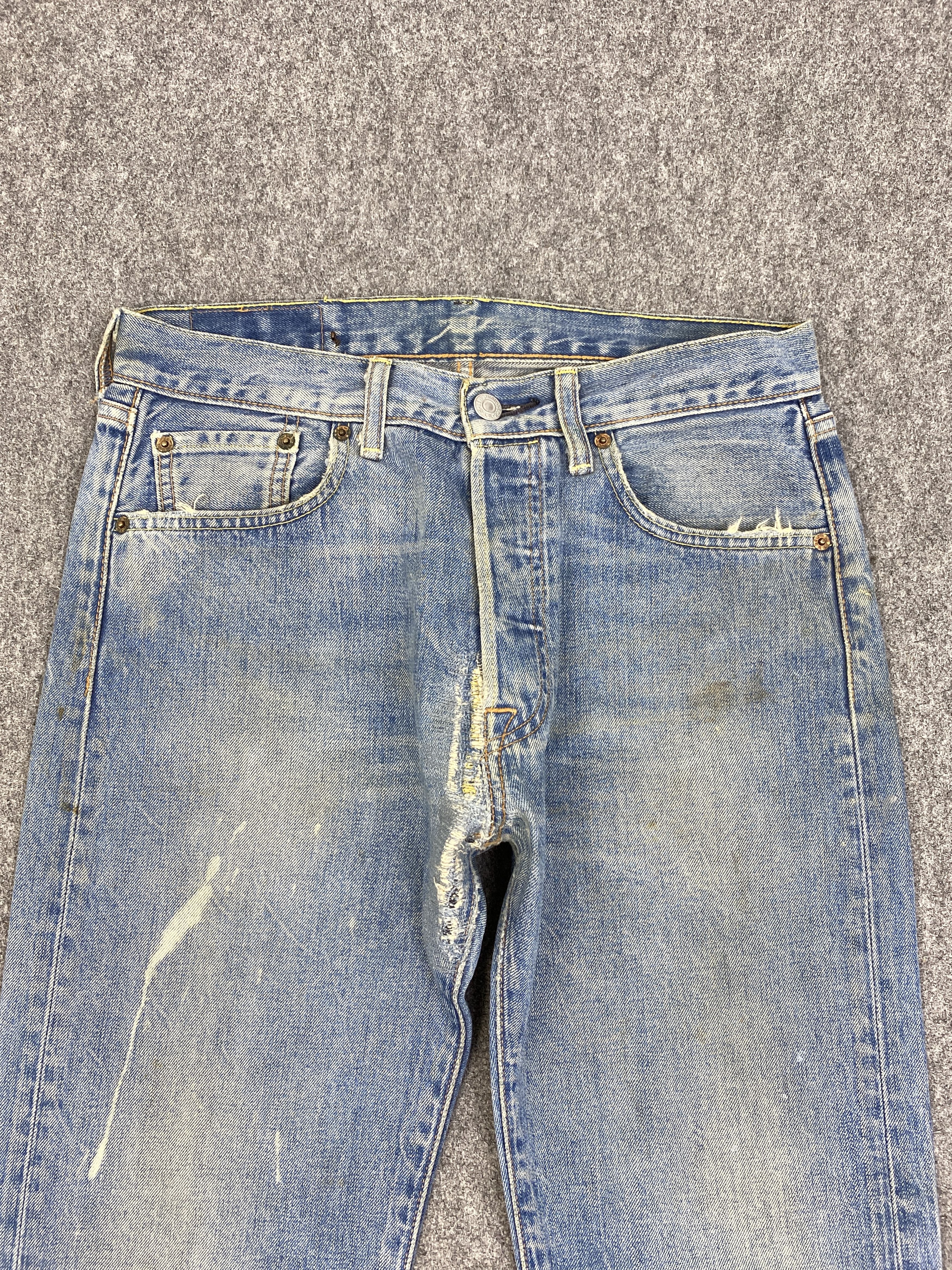 Levi's Vintage Levis 501 Button Fly Faded Blue Jeans DP2841 Size US 29 - 2 Thumbnail