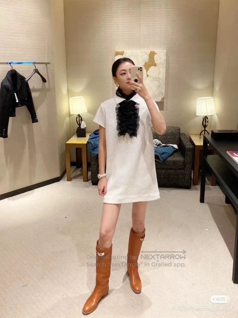 Chanel Chanel White wooden ear collar dress Size XS / US 0-2 / IT 36-38 - 7 Thumbnail
