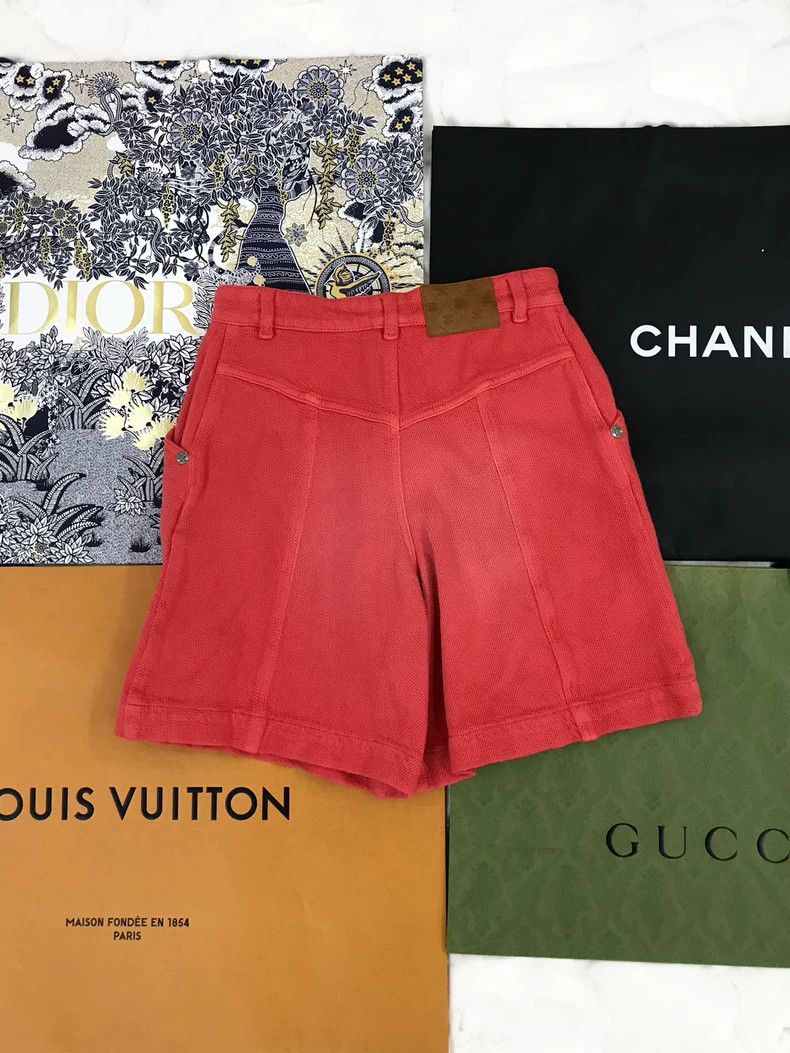 Chanel chanel Red double C made old washed shorts Size 42" / US 20 - 2 Thumbnail