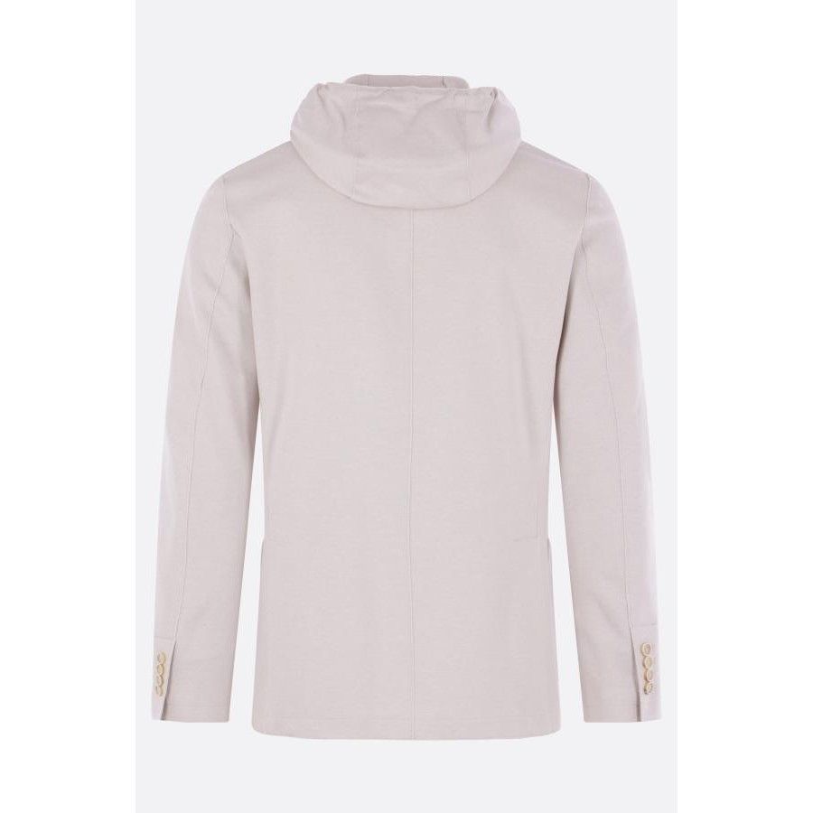 Eleventy ELEVENTY Grey Jersey Hooded Single Breasted Jacket New & Aut Size US XXL / EU 58 / 5 - 2 Thumbnail