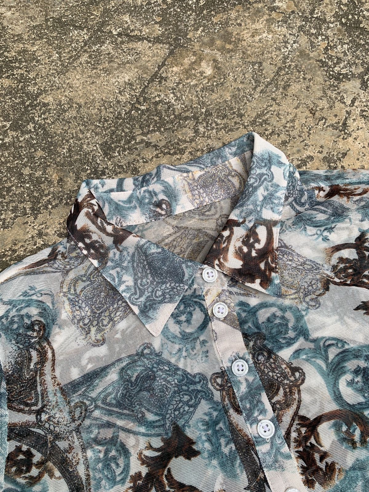 Japanese Brand × Seditionaries y2k Clara Yoon Korea Paisley Grunge Graphic Mesh Top Size M / US 6-8 / IT 42-44 - 5 Thumbnail