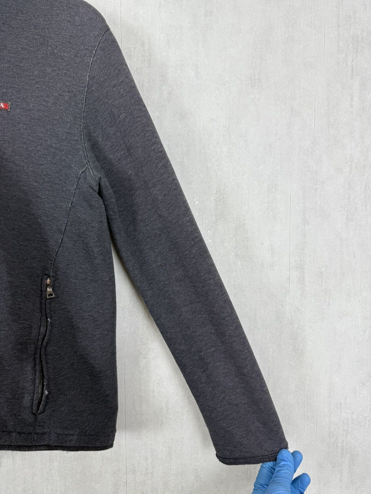 Prada Vintage 90s Prada Sport Red Tab Women’s Zip Up Hoodie Size M / US 6-8 / IT 42-44 - 8 Thumbnail