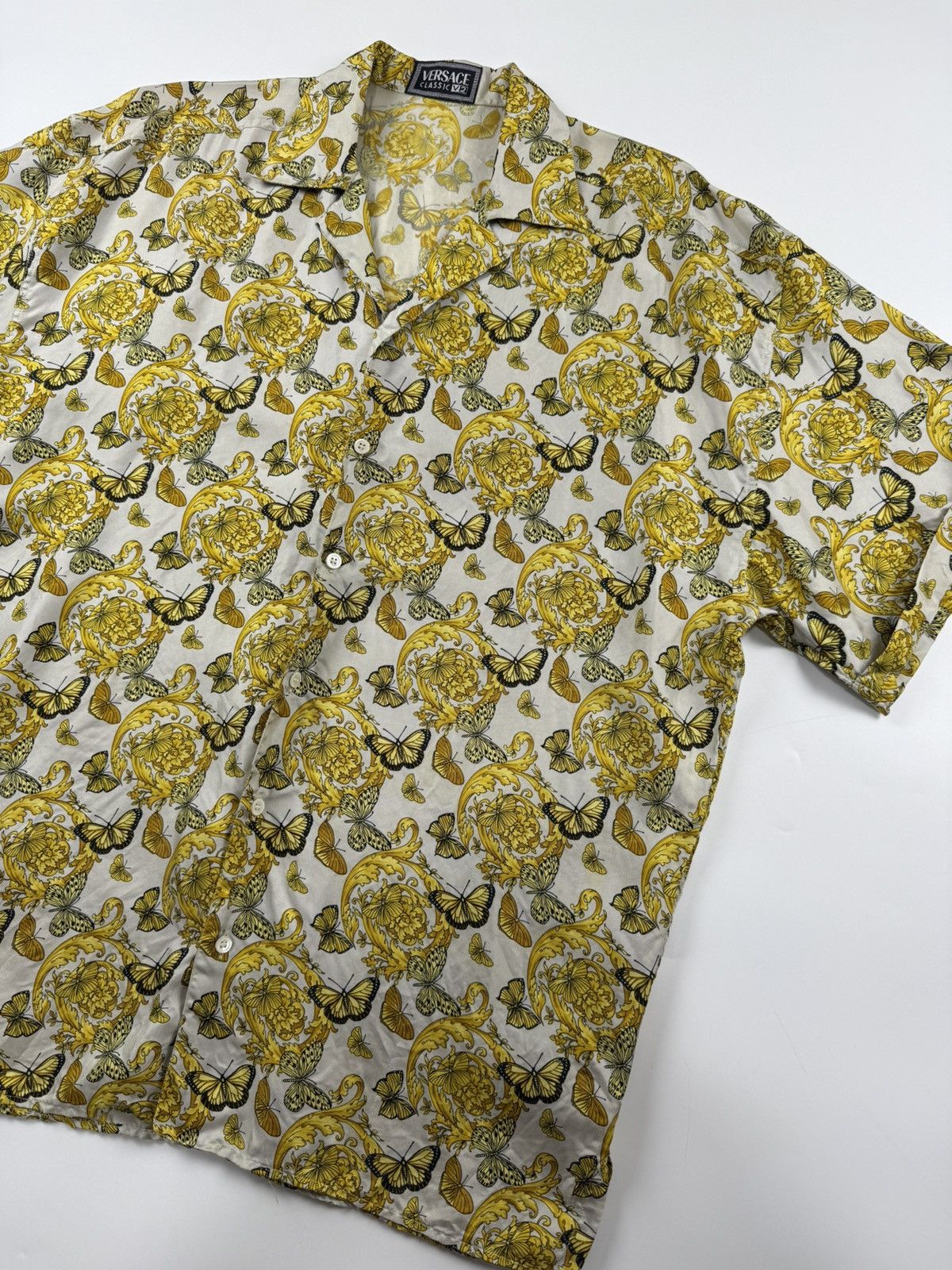 Versace Versace Baroque Butterfly Print Silk Shirt Size US M / EU 48-50 / 2 - 4 Thumbnail