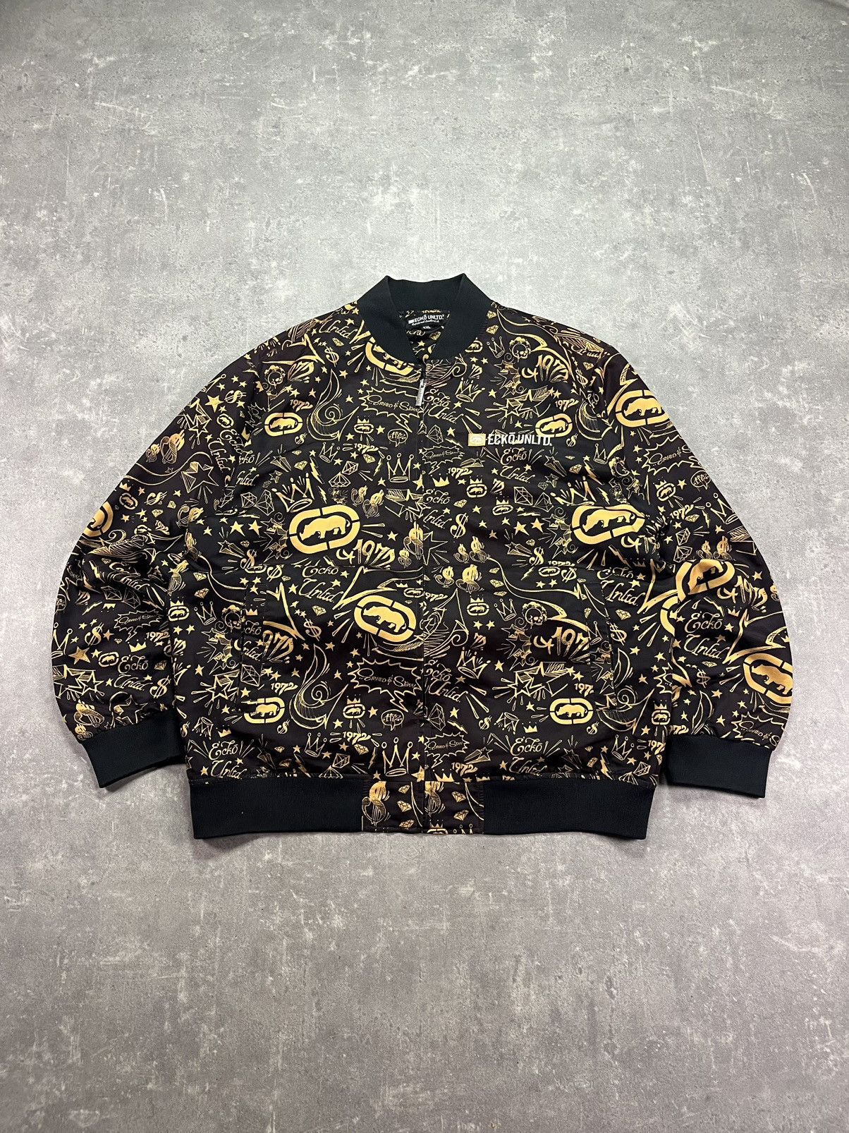 Ecko Unltd. 90s/00s Mega Baggy AOP Multilogo Printed Bombe Jacket XXL Size US XXL / EU 58 / 5 - 1 Thumbnail