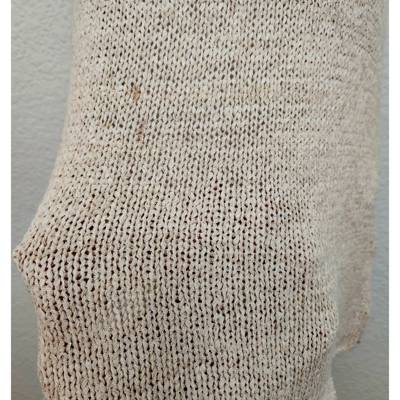 Other Divided By H&M Beige Tan Loose Knit Tank Top 8 Lightweight Size M / US 6-8 / IT 42-44 - 2 Thumbnail