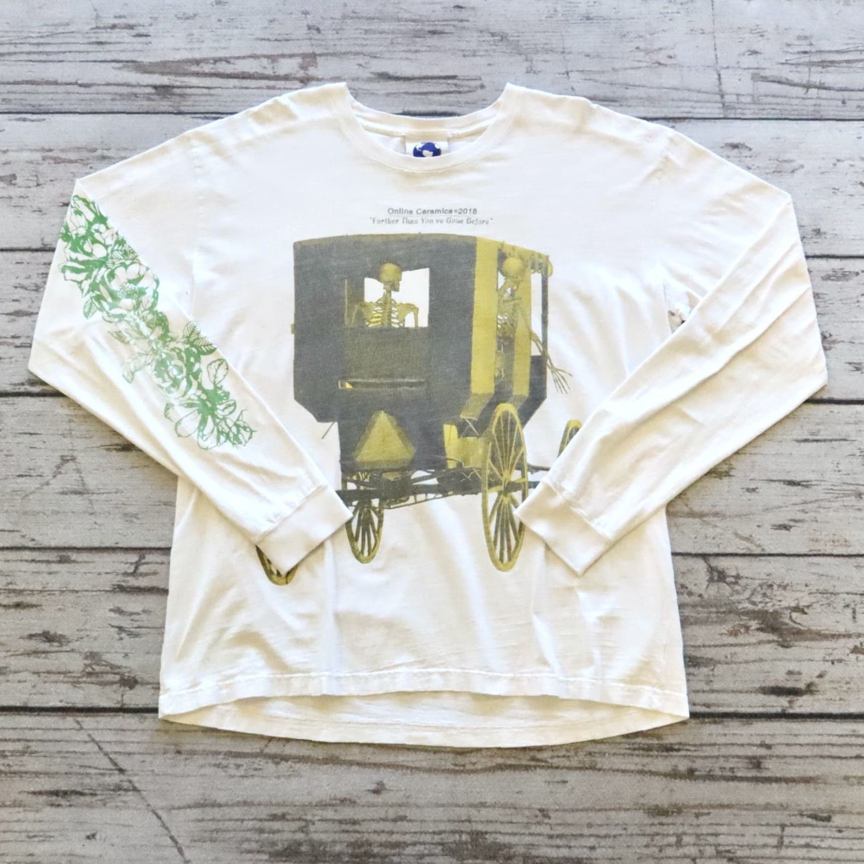 Online Ceramics Online Ceramics Longer Than You've Gone Before Long Sleeve Tee XL White Mens T-Shirt Size US XL / EU 56 / 4 - 2 Thumbnail