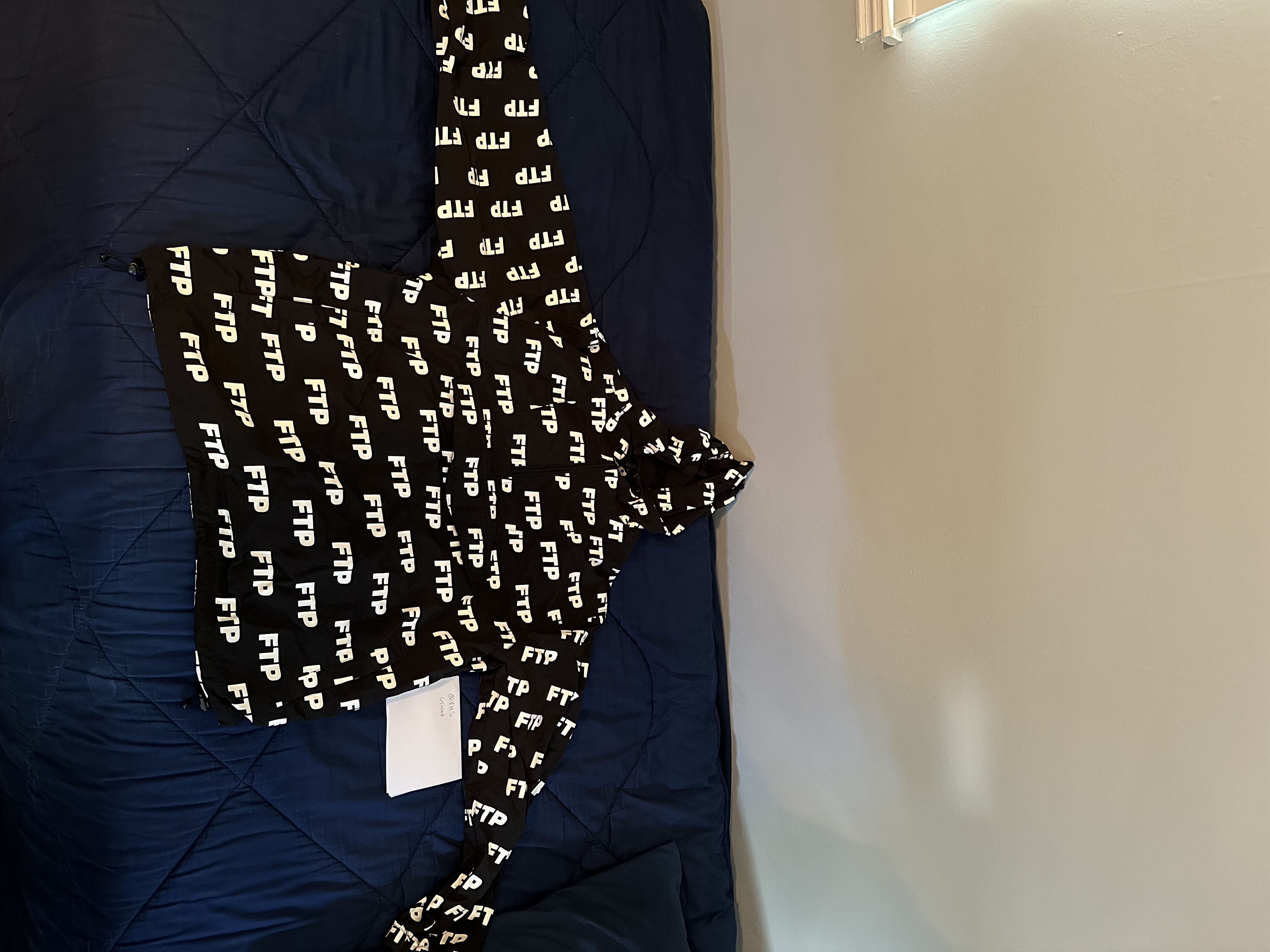 image of Fuck The Population Ftp All Over Anorak Black, Men's (Size Medium)