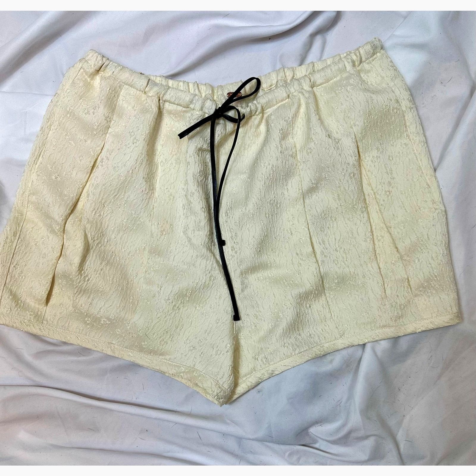 Free People Free People Pearl Satin Shorts Drawstring Waist Tofu L Size 33" - 10 Thumbnail