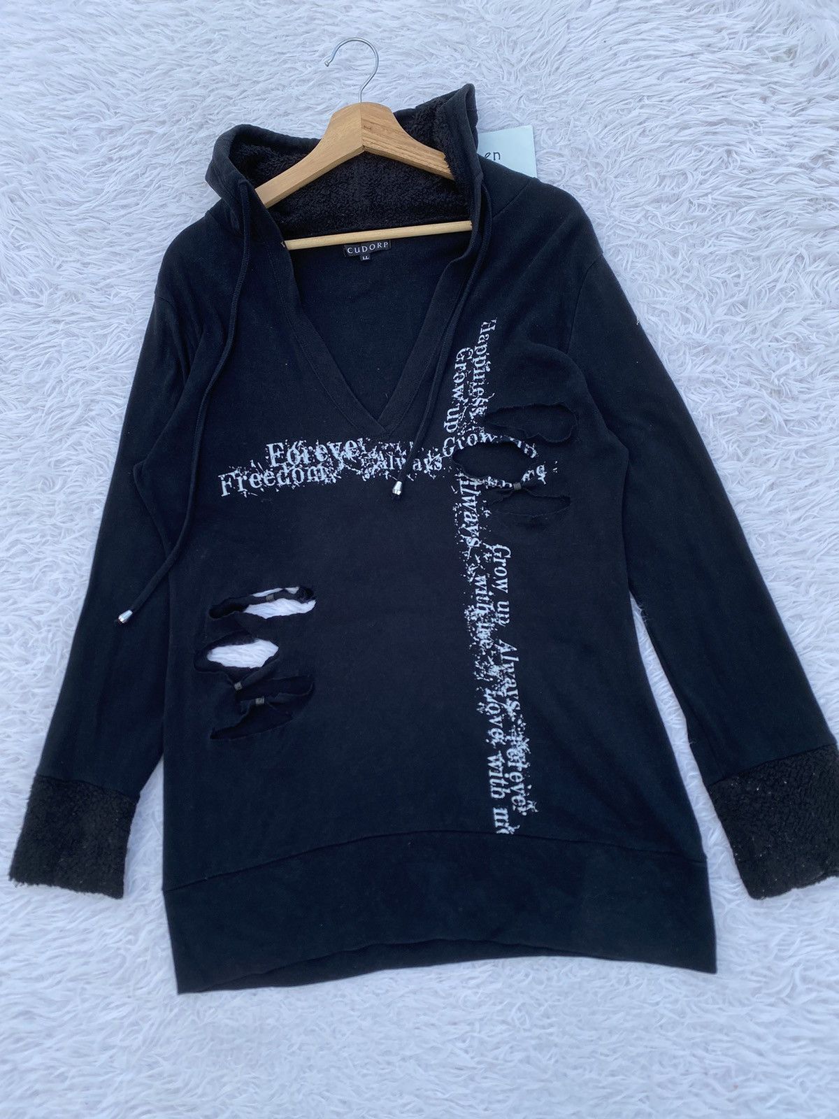 Japanese Brand Rare Vintage Japanese Brand Punk Design Hoodie Size L / US 10 / IT 46 - 6 Thumbnail