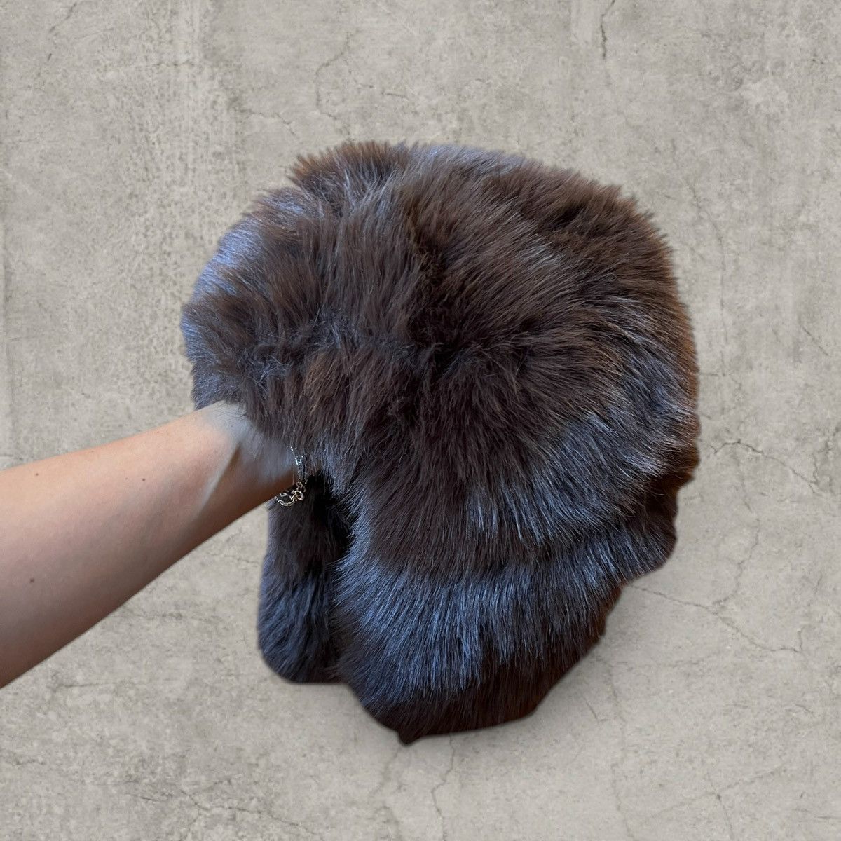 Japanese Brand Russian Ushanka fluffy winter hat, brown faux fur. One size Size ONE SIZE - 1 Thumbnail