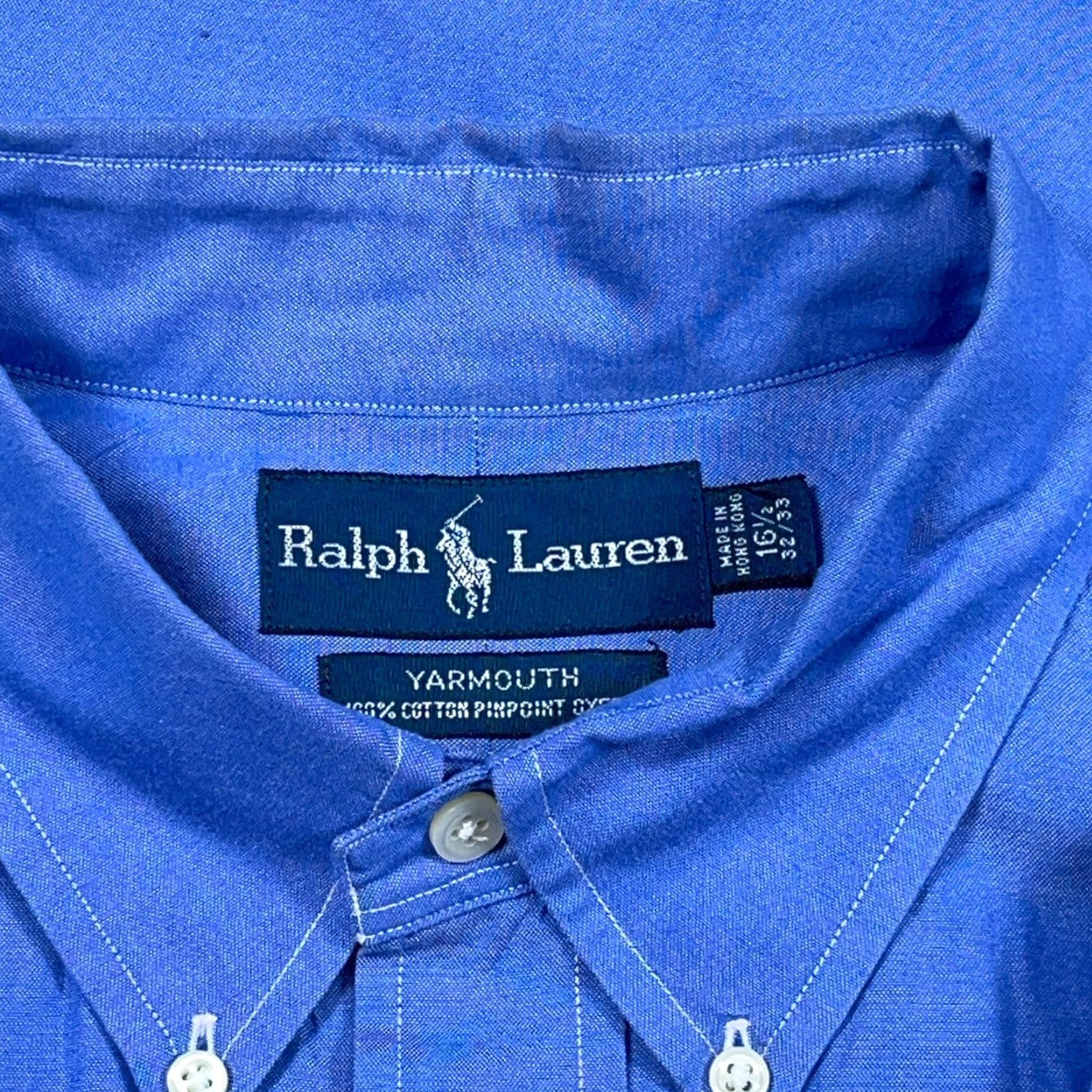 Ralph Lauren Ralph Lauren Shirt Men Large Blue Button Up Yarmouth Pointpin Oxford 16.5 32/33 Button-Front Casual Shirt Mens Blue Cotton Regular Laundry Clothcloth Size US L / EU 52-54 / 3 - 7 Thumbnail