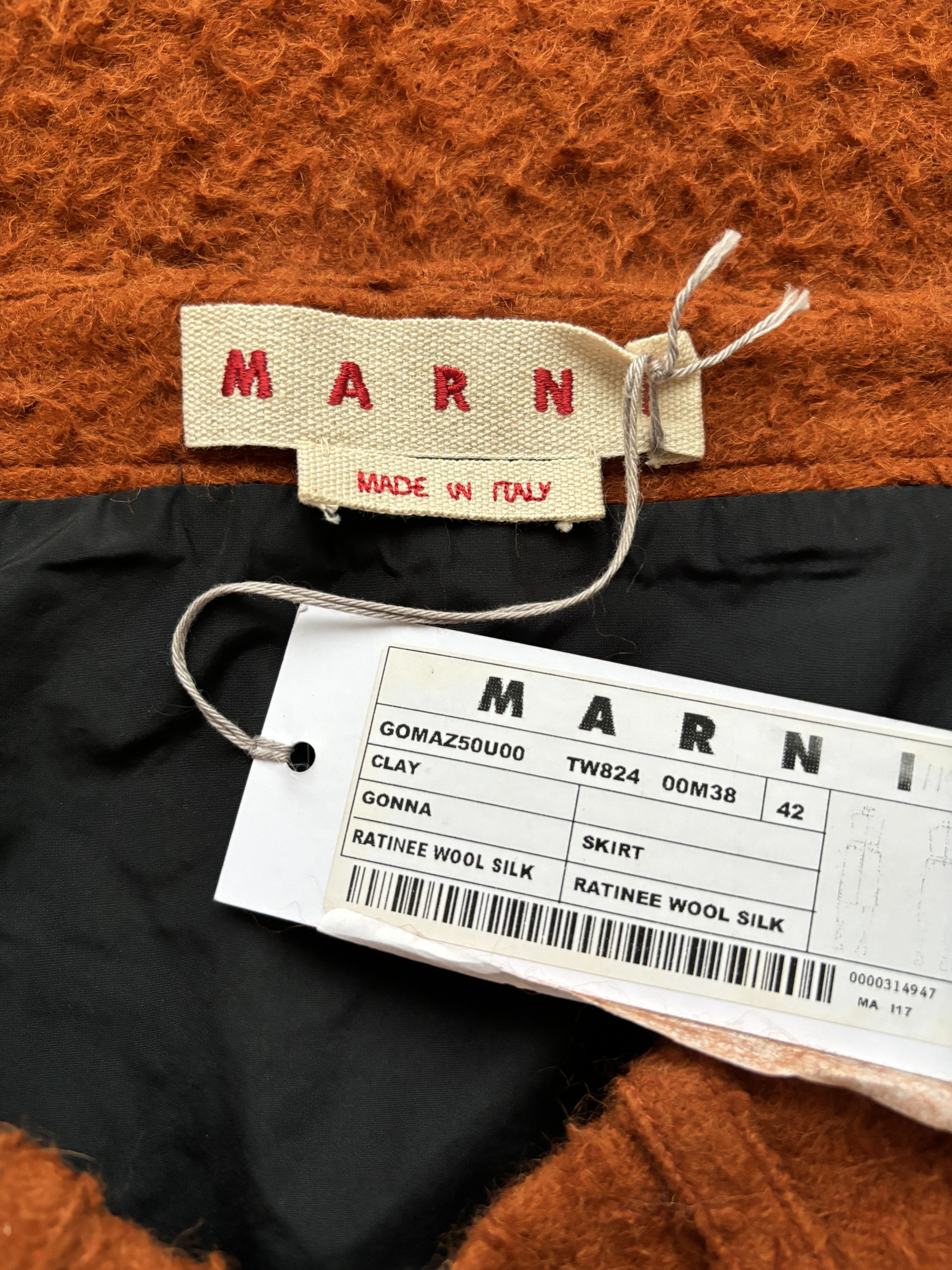 Marni ⚡️QUICK SALE⚡️Marni Clay Ratinee Alpaca Wool Silk Skirt Size 32" / US 10 / IT 46 - 3 Thumbnail