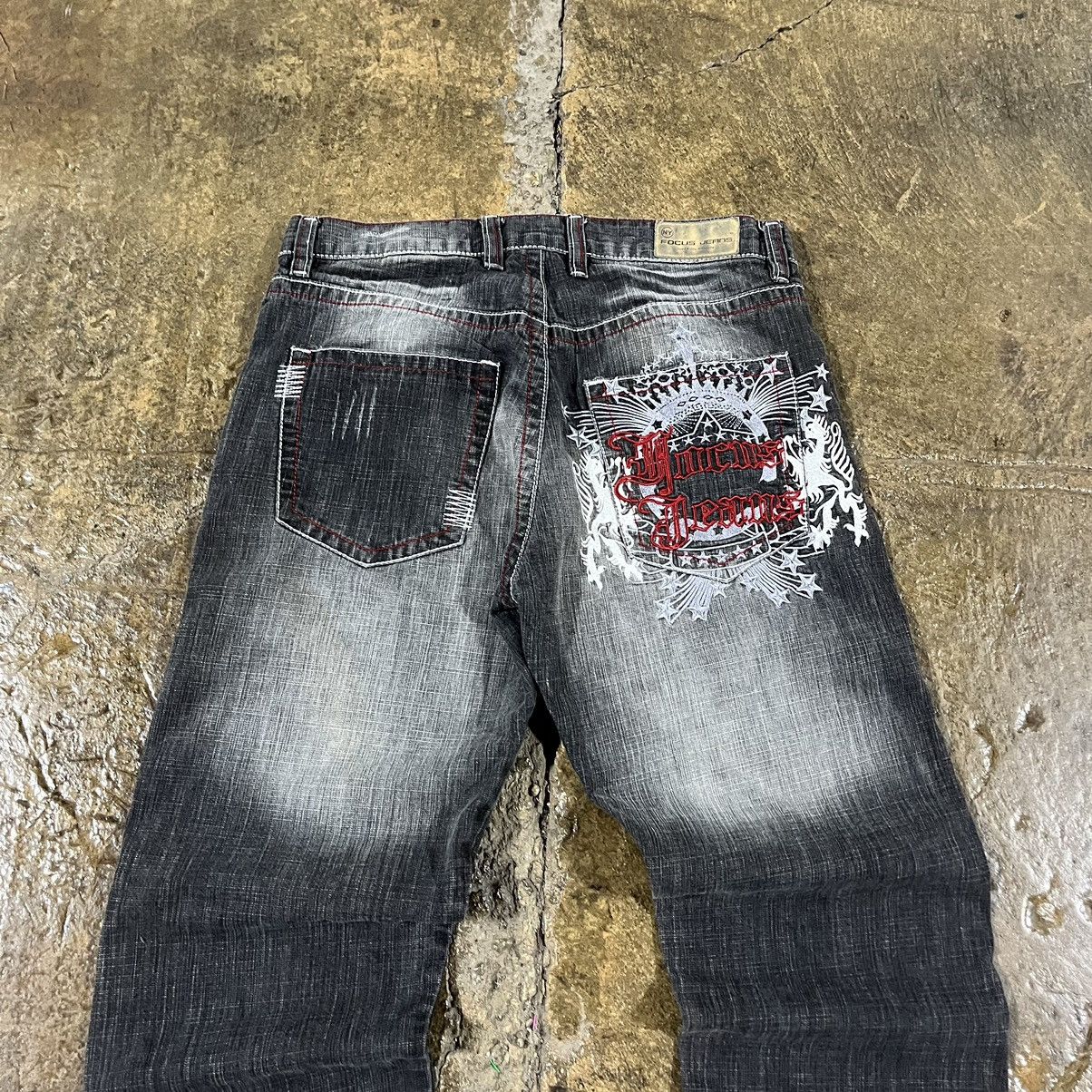 Affliction × JNCO × Vintage Crazy Vintage Y2K Baggy Jeans Embroidered Skater JNCO Style Size US 36 / EU 52 - 4 Thumbnail