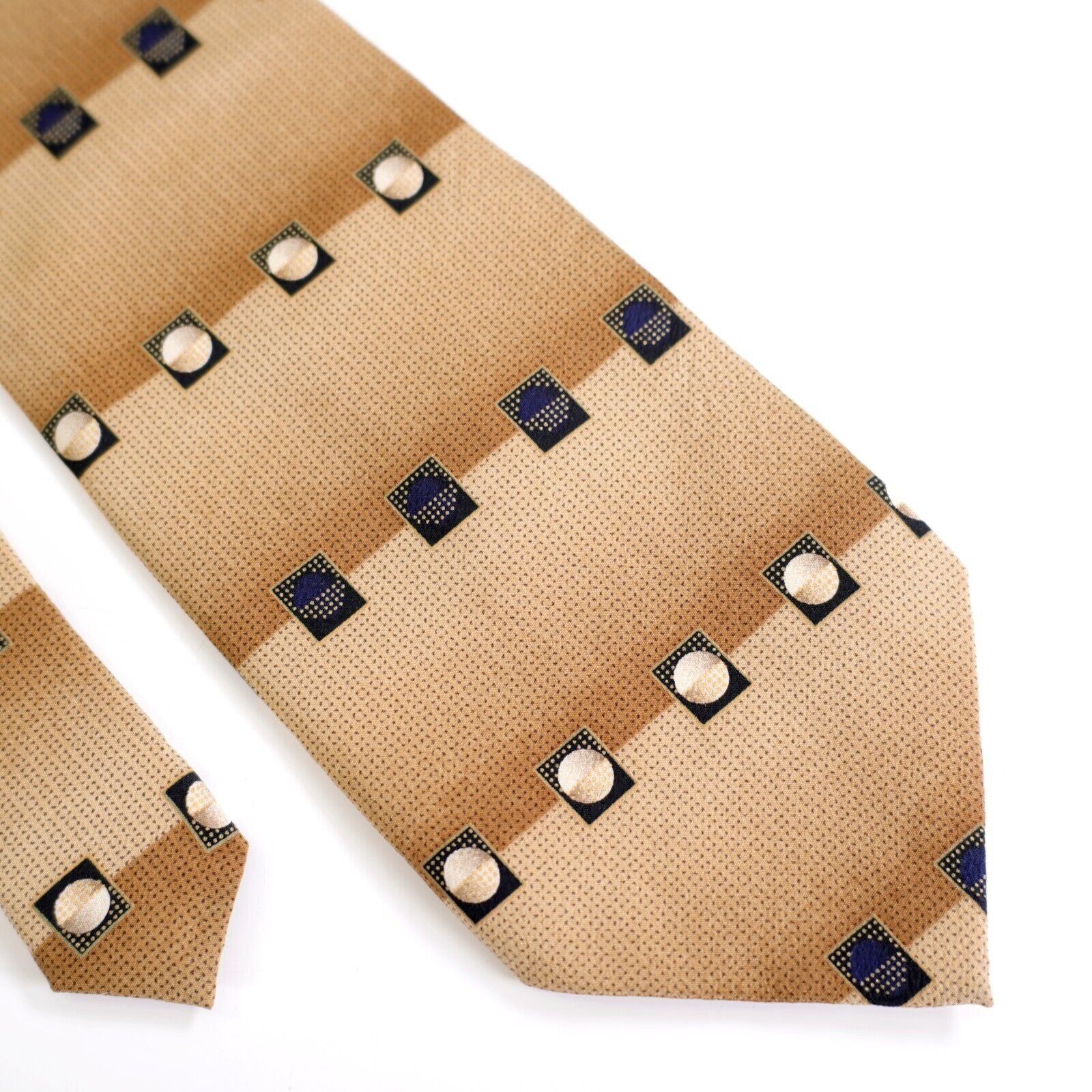 Croft & Barrow Croft & Barrow Golden Tan Abstract Print Wide Silk Tie Size ONE SIZE - 1 Thumbnail