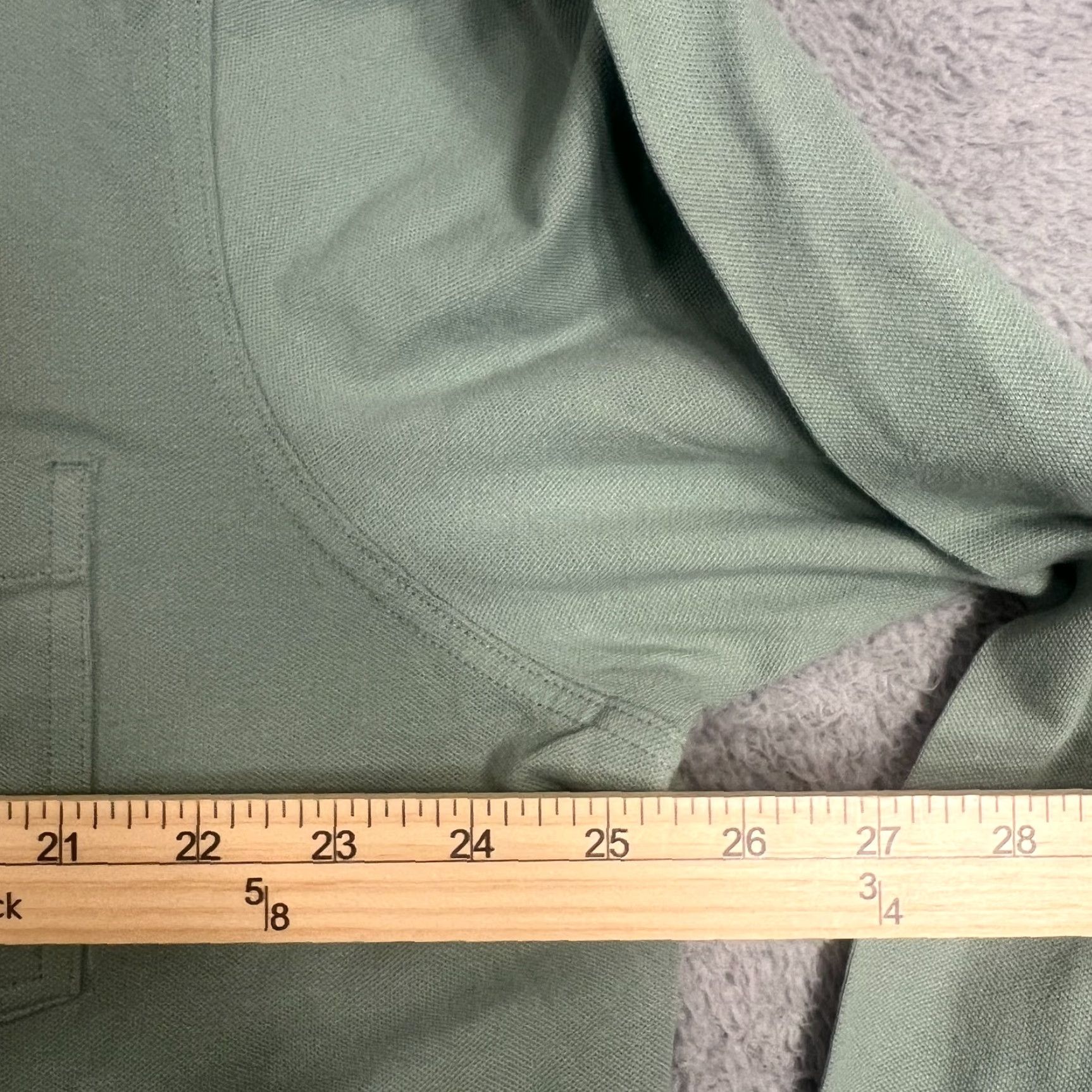 Vintage VINTAGE Tailor Vintage Shirt Men XL Button-Up Long Sleeve Green Cotton Blend Knit with Pockets Easy Care 90s Team? (Note: Remove uncertain items) Size US XL / EU 56 / 4 - 6 Thumbnail