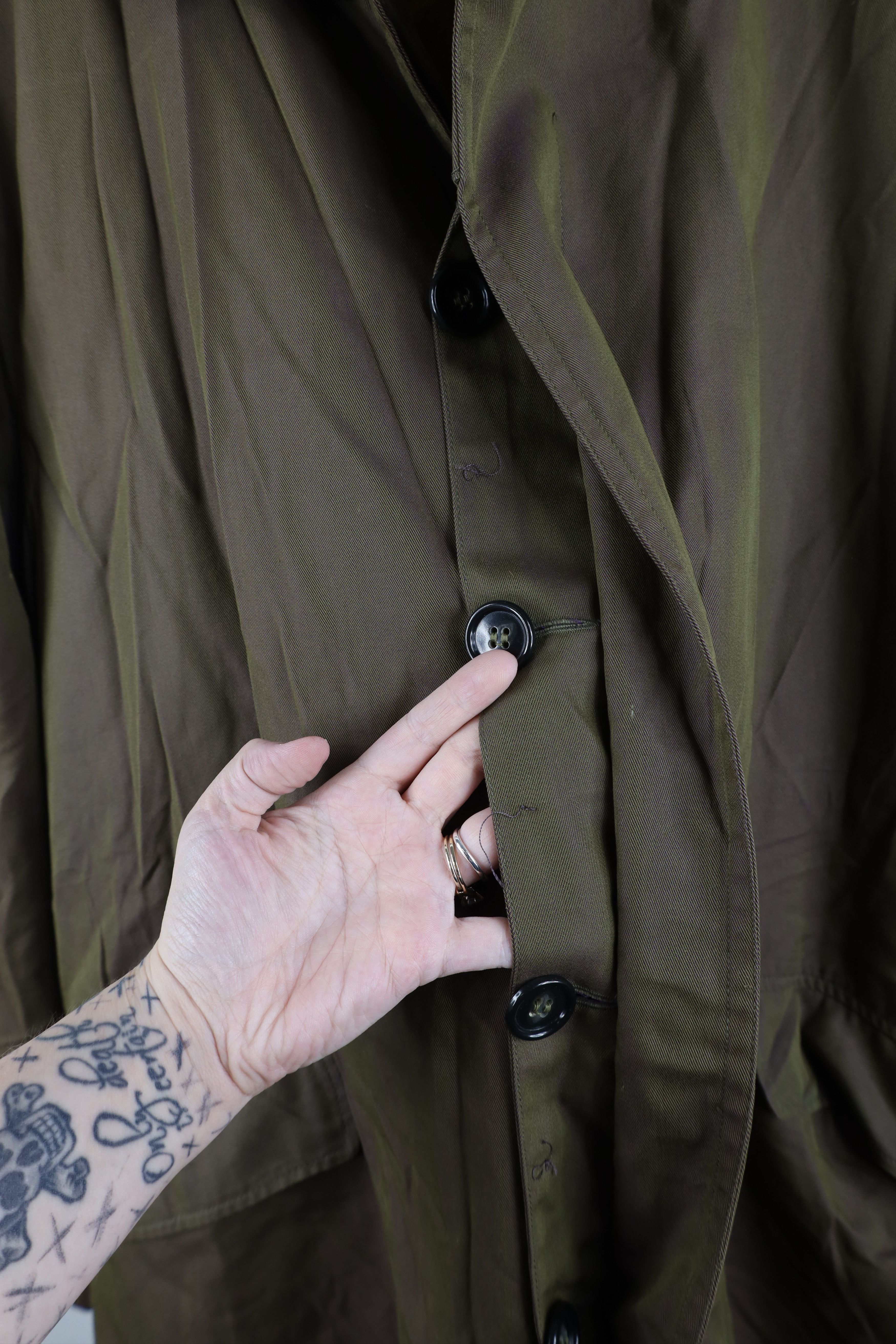 Vintage Vintage 50s 60s Rockabilly Chromatic Trench Coat Rain Jacket Size US XXL / EU 58 / 5 - 9 Thumbnail