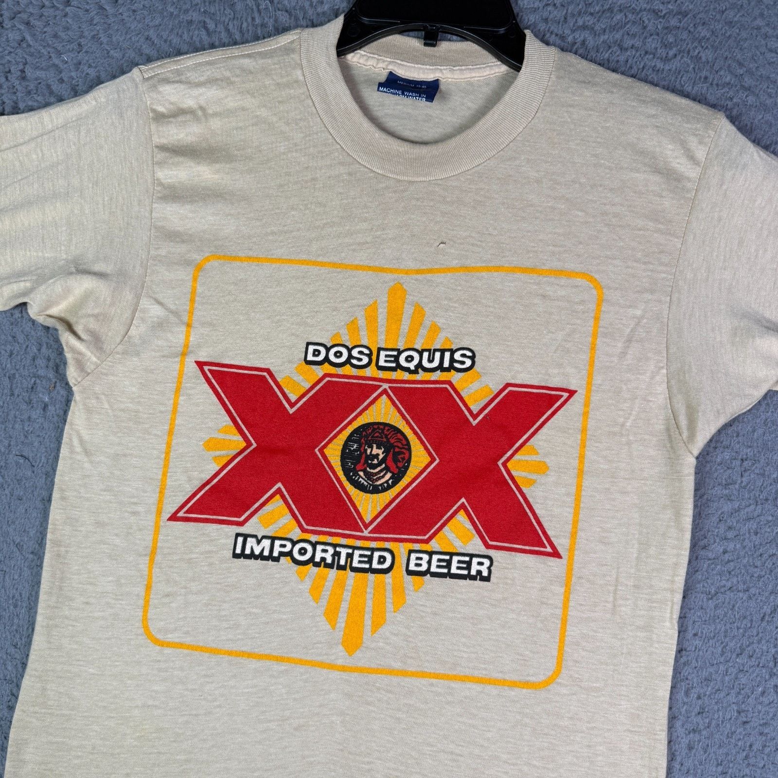 Street Fighter × Vintage Vintage 80s Paper Thin Burnout Distressed Shirt M Dos Equis Size US M / EU 48-50 / 2 - 3 Thumbnail