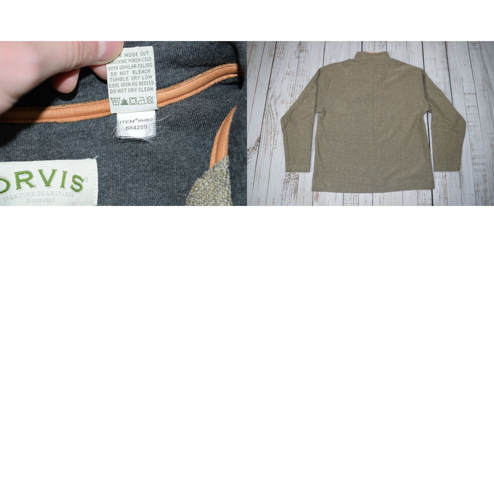 Orvis Orvis Sweater Mens L Olive Tweed Quarter Zip Leather Patch Size US L / EU 52-54 / 3 - 8 Thumbnail