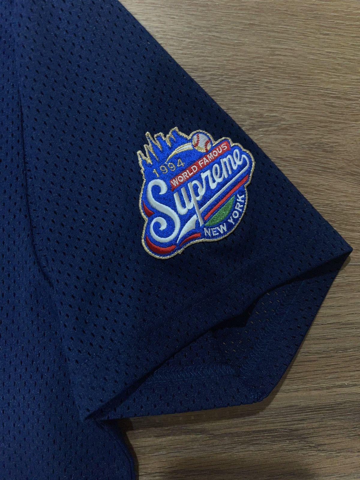 Supreme S Logo Baseball Henley Navy Size L