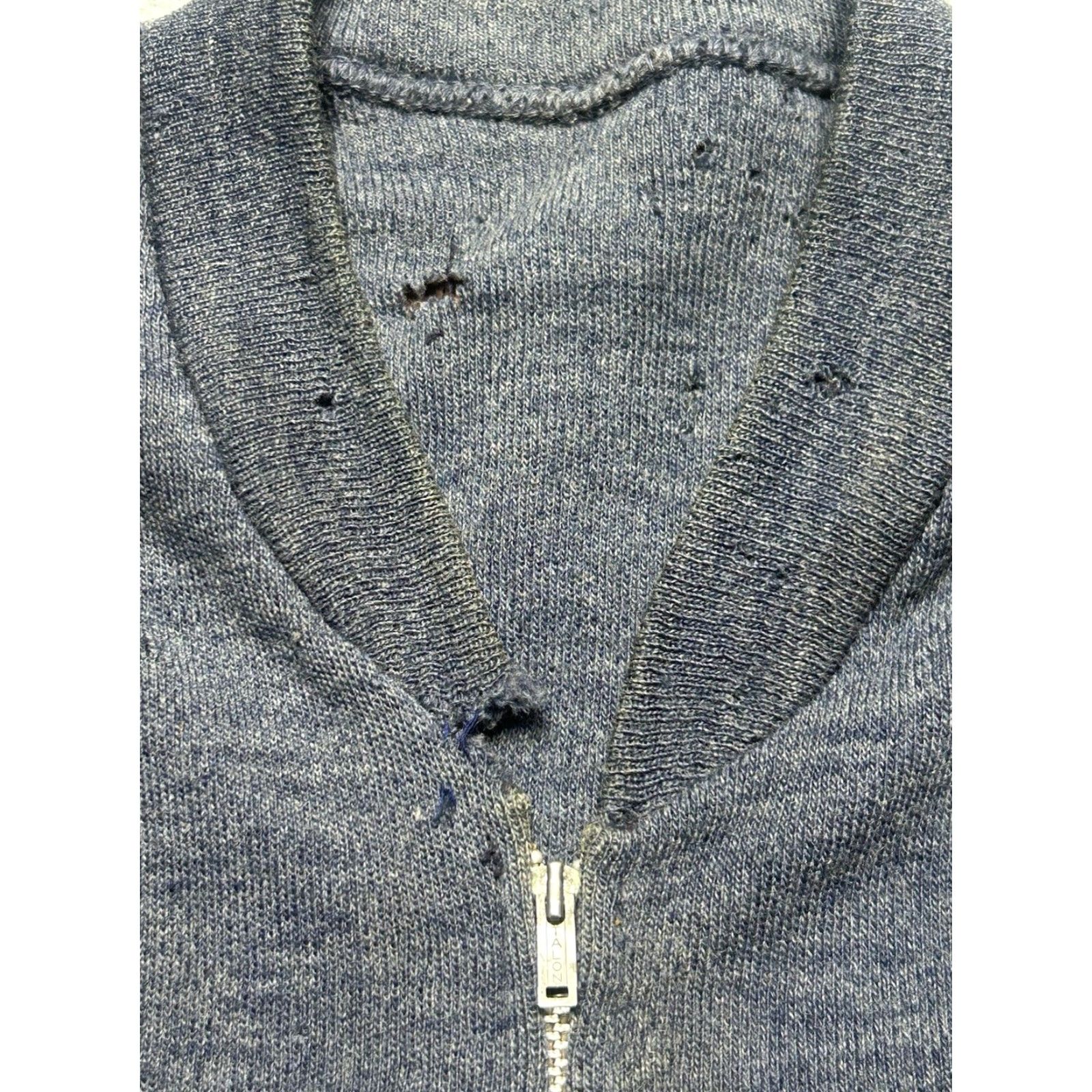 Vintage VINTAGE 40s WOOL CARDIGAN SWEATER TALON ZIP BLUE 3 POCKET DISTRESSED MENS SMALL Size US S / EU 44-46 / 1 - 7 Thumbnail