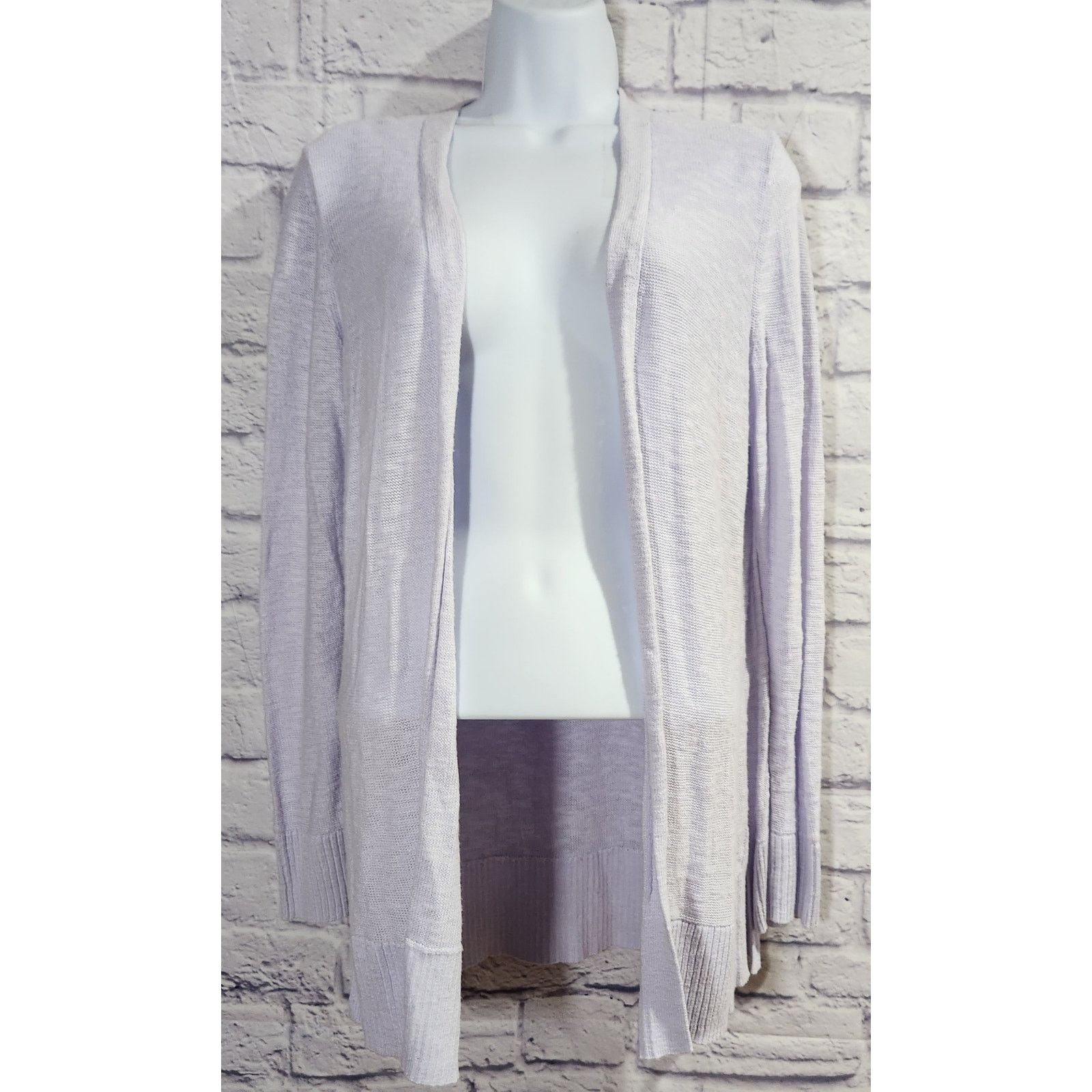 Gap GAP Light Purple Long Sleeve Slub Knit Open Front Cardigan S Size S / US 4 / IT 40 - 1 Thumbnail