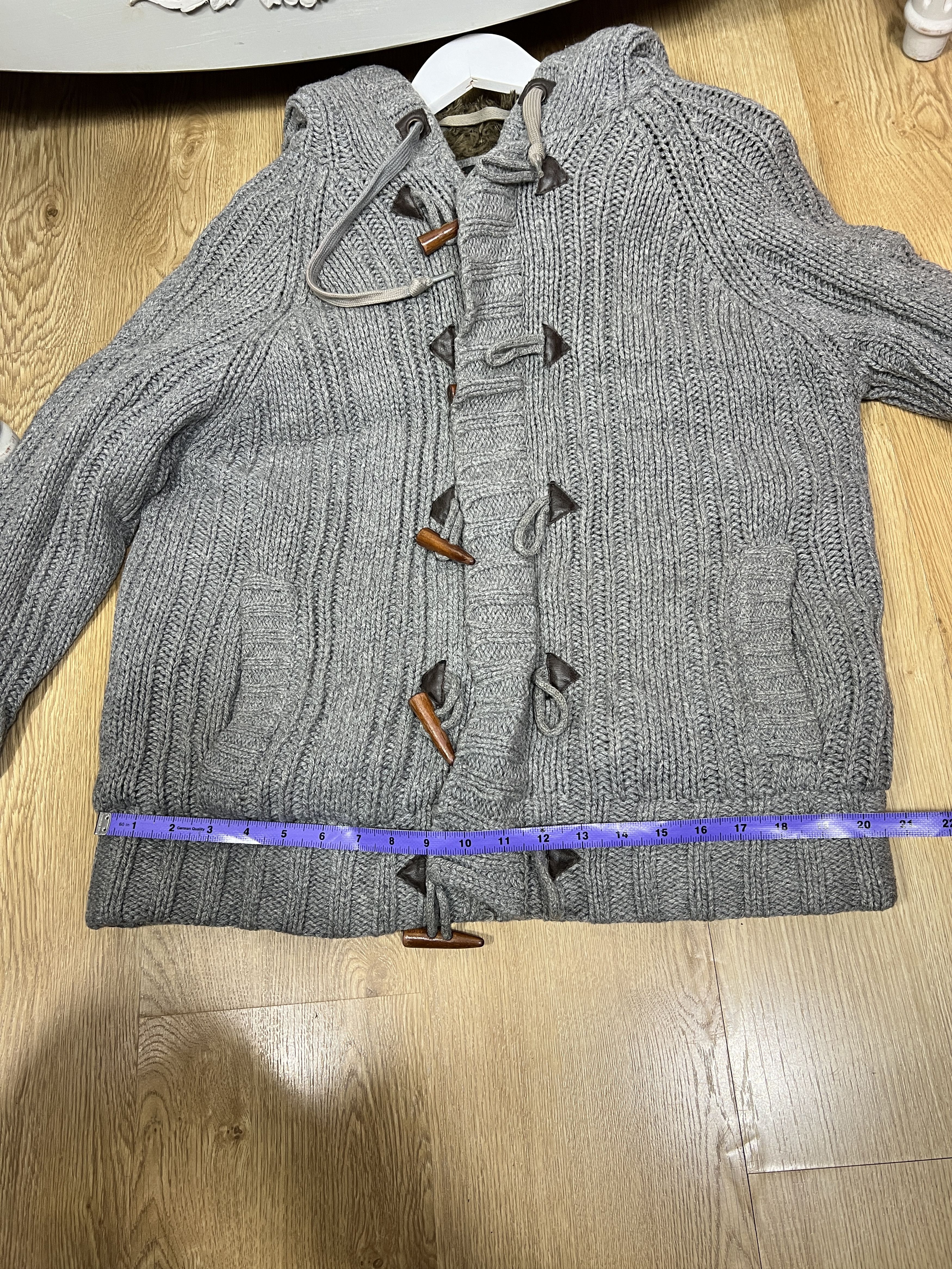 Schott × Vintage schott nyc cable knit hoodie military sherpa jacket size l Size US L / EU 52-54 / 3 - 12 Thumbnail
