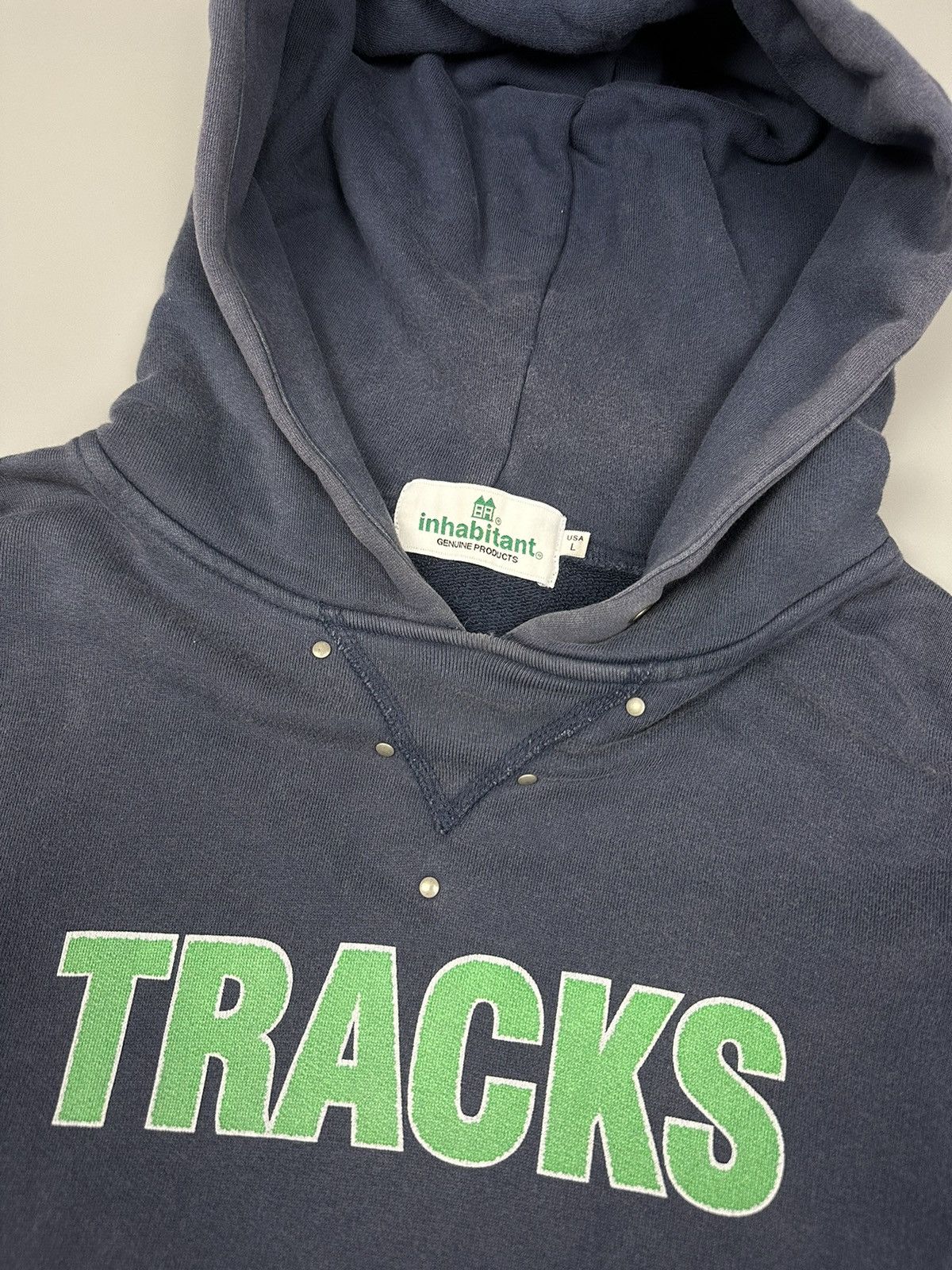 INHABIT × Japanese Brand Vintage Inhabitant 45 Track V Neck Hoodie Size US L / EU 52-54 / 3 - 6 Thumbnail