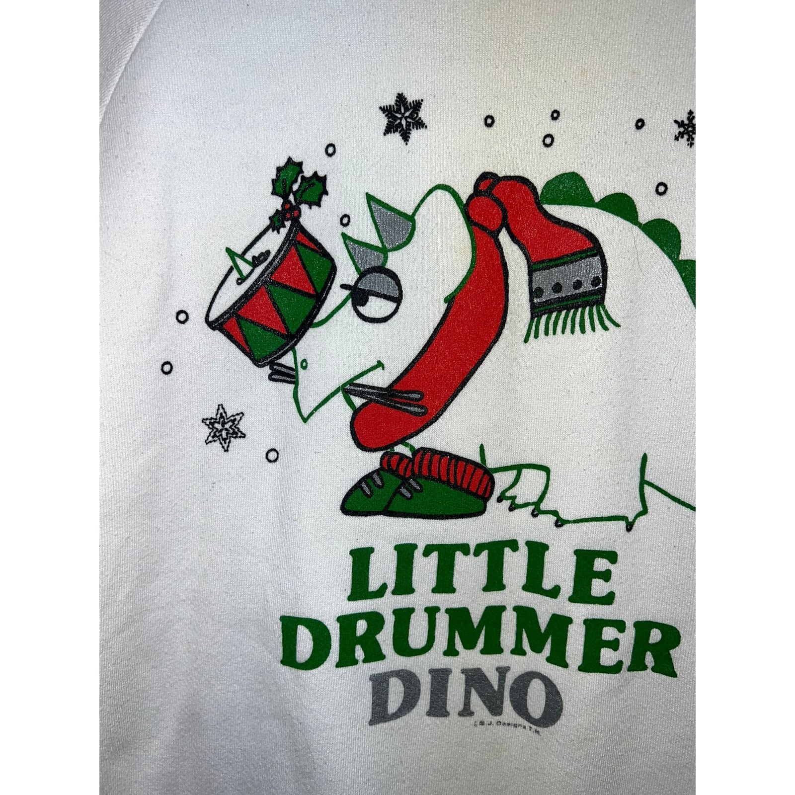 Vintage Vintage Dinosaur Sweatshirt Crewneck Little Drummer Dino 90s Size US L / EU 52-54 / 3 - 2 Thumbnail