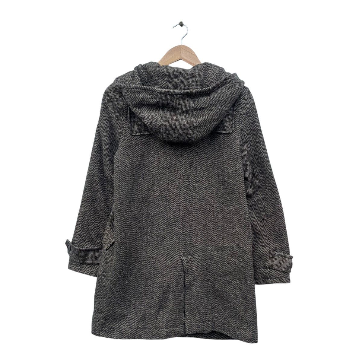 Harris Tweed 💥Vintage Harris Tweed Herringbone Long Coat Hooded Jacket Size US M / EU 48-50 / 2 - 2 Thumbnail