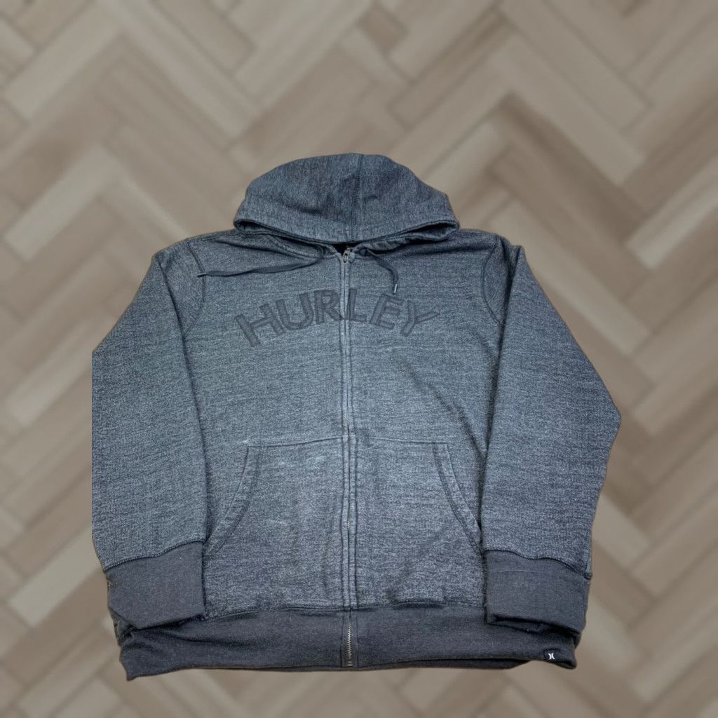 Hurley Hurley Jacket Mens XL Gray Hooded Full Zip Pockets Heavy Y2K 12771 Size US XL / EU 56 / 4 - 1 Thumbnail