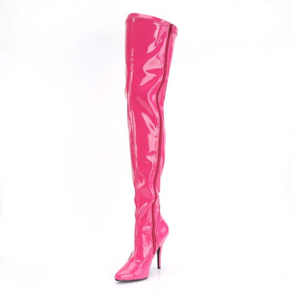 Other Seduce 3000 Stretch Hot Pink Patent Thigh High Boot Stiletto Size US 6 / IT 36 - 4 Thumbnail
