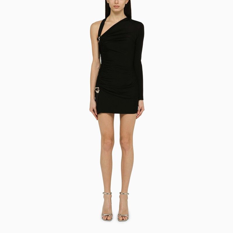 Image of Dion Lee Black Viscose Ruffled Mini Dress, Women's (Size XS)