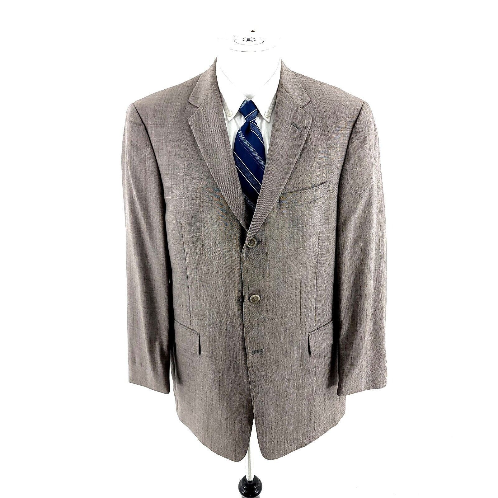 Hart Schaffner Marx DAMAGED Hart Schaffner Marx Gold Trumpeter Wool 3 Button Bla Size 40R - 3 Thumbnail