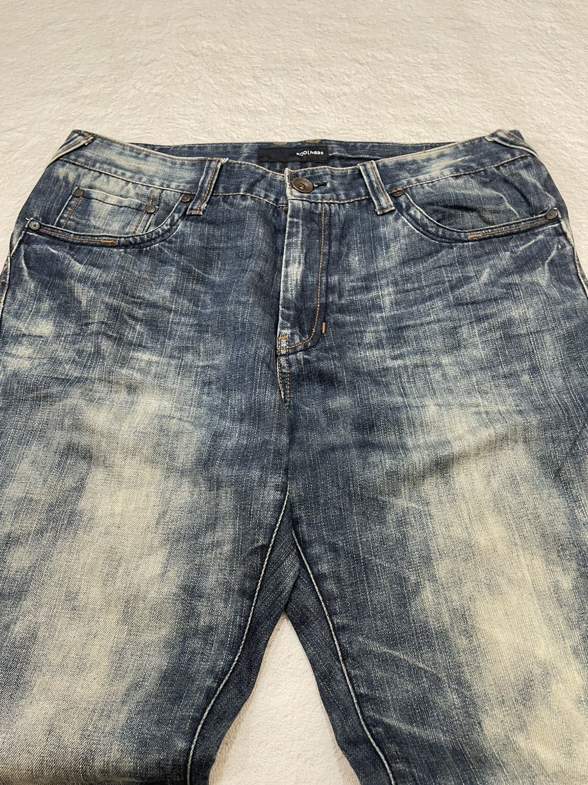Japanese Brand 2000s Koolhaas Acid Wash Jeans Fading Size US 35 - 4 Thumbnail