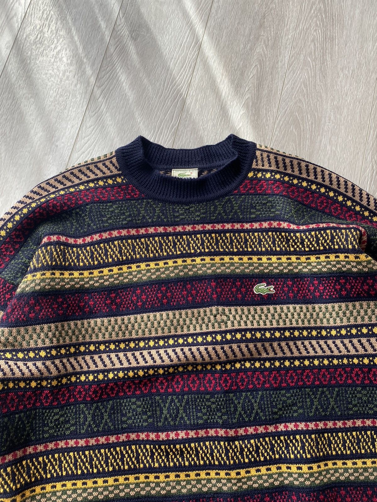 Lacoste × Vintage Vintage 90s 00s Lacoste Wool Knit Boxy Sweater Size US XL / EU 56 / 4 - 2 Thumbnail