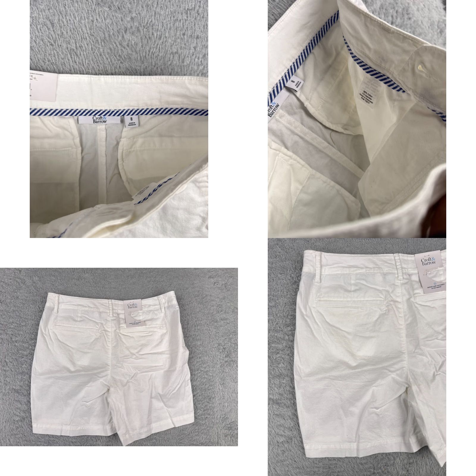 Croft & Barrow Croft Barrow Shorts Womens 8 White Flat Front Chino Cotton Blend Casual 32x5.5 Size 30" / US 8 / IT 44 - 8 Thumbnail