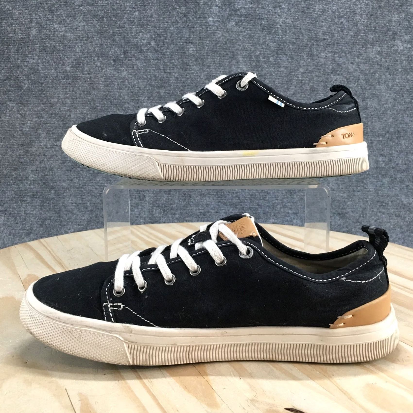 Toms TOMS Sneakers Womens 8.5 Black Trvl Lite Low Top Lace Up Canvas Casual Comfort Size M / US 6-8 / IT 42-44 - 2 Thumbnail