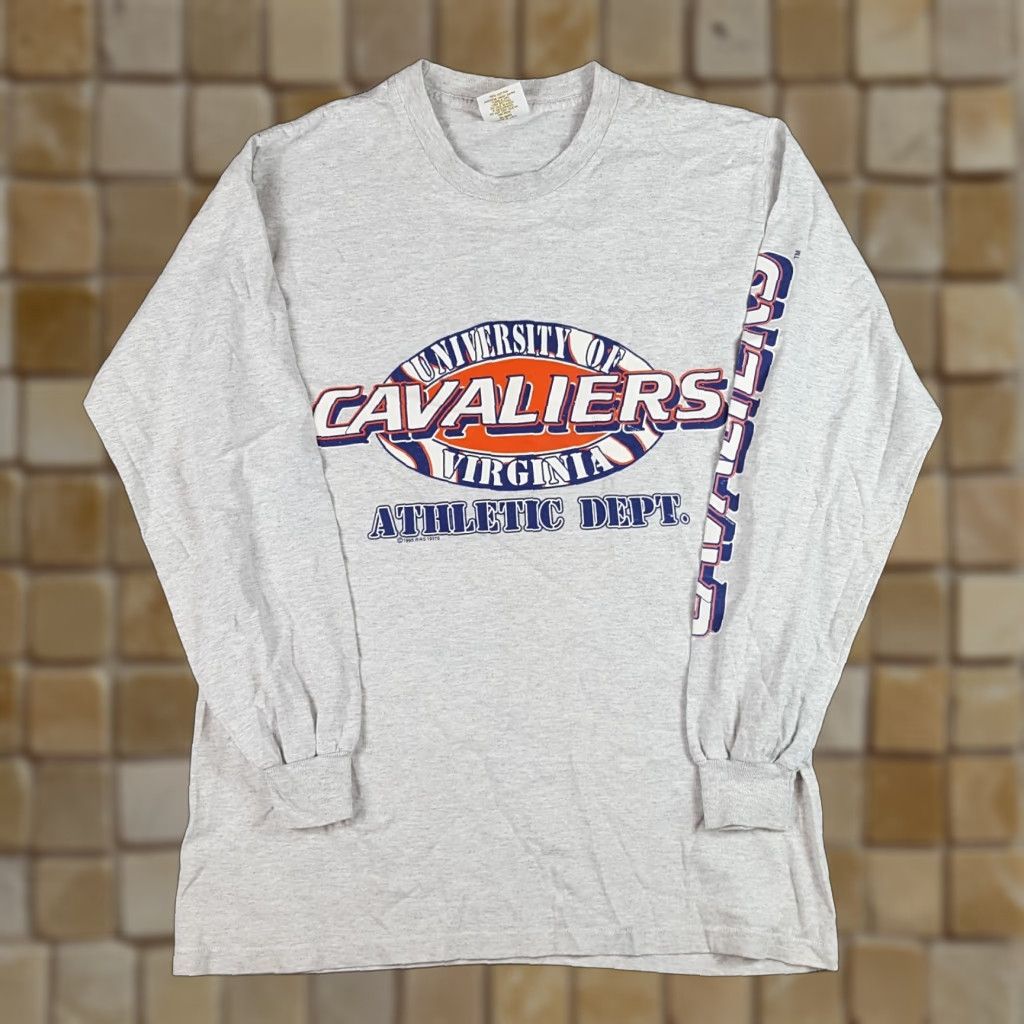 Vintage VINTAGE 90s Tennessee River Virginia Cavaliers Long Sleeve T-Shirt Adult Medium Gray Sports Football Mens Size US M / EU 48-50 / 2 - 1 Thumbnail