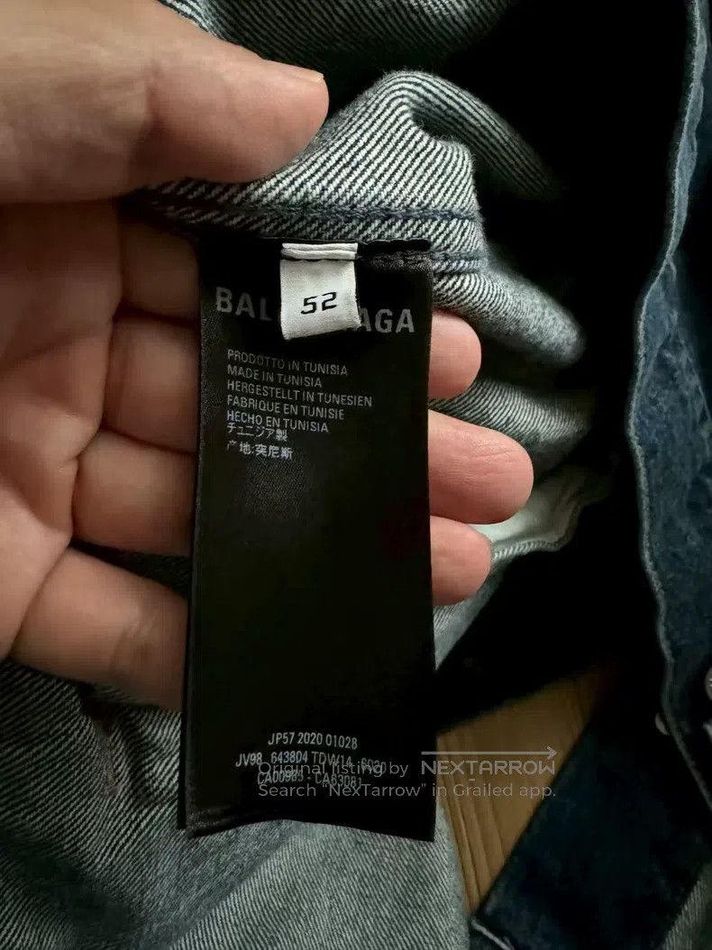 Balenciaga Balenciaga Blue front and back embroidered logo denim jack Size US L / EU 52-54 / 3 - 5 Thumbnail