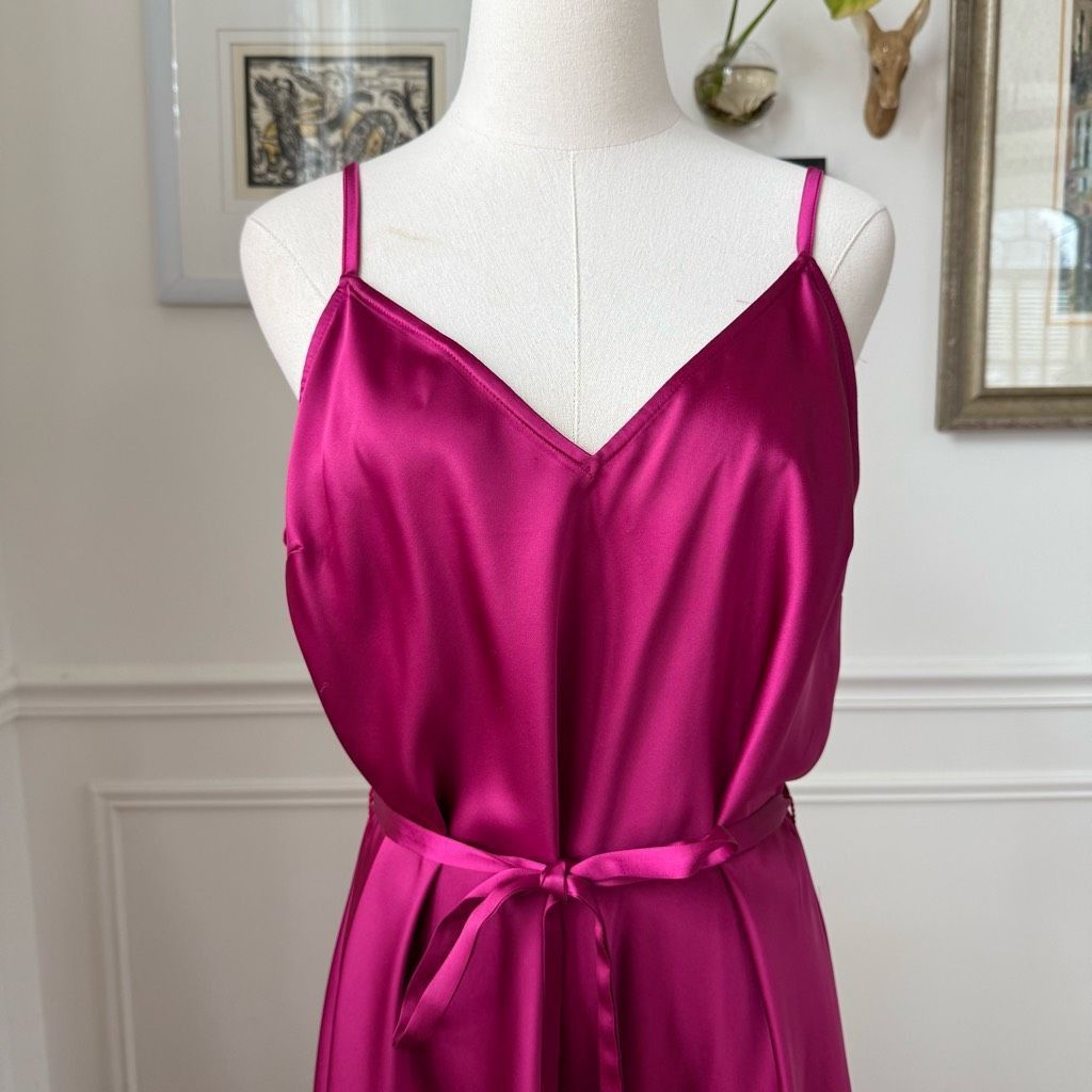 INC International Concepts Side Slit Slip Dress Raspberry Fu