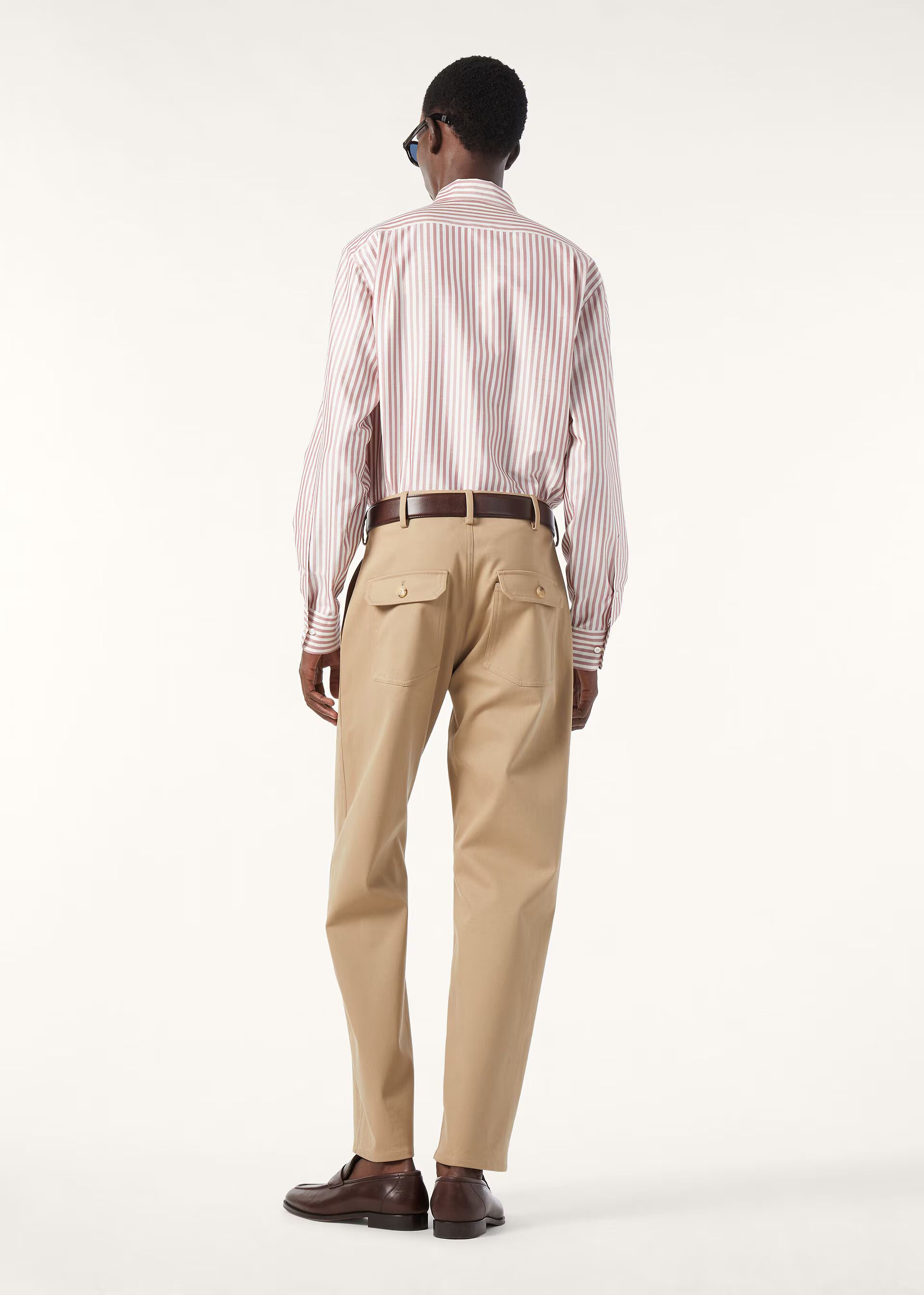 Loro Piana os11x0326 FAQ9950 André Shirt in Ivory/Bordeaux Stripes Size US XL / EU 56 / 4 - 5 Thumbnail